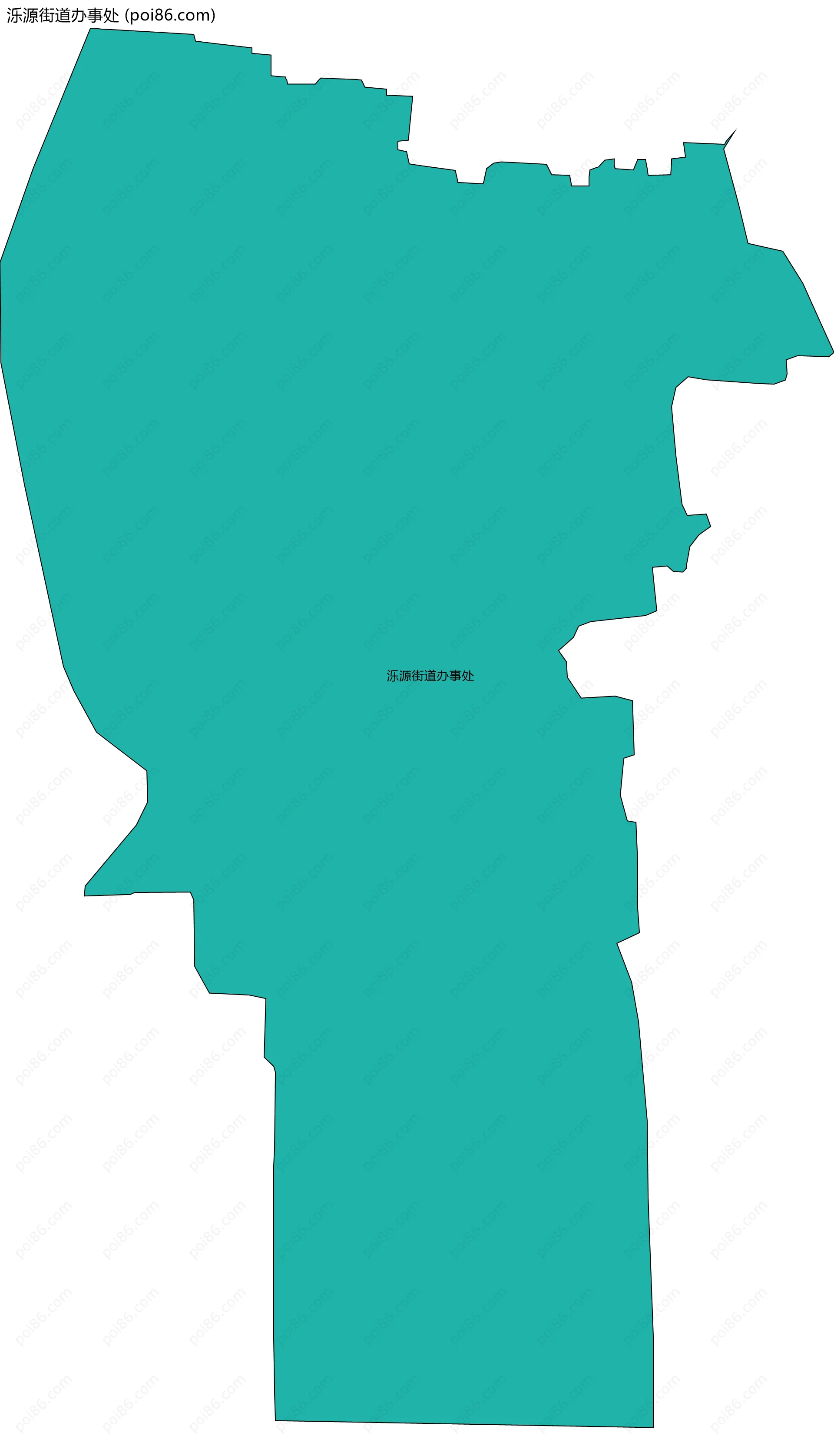 泺源街道办事处边界地图(五级行政区划)