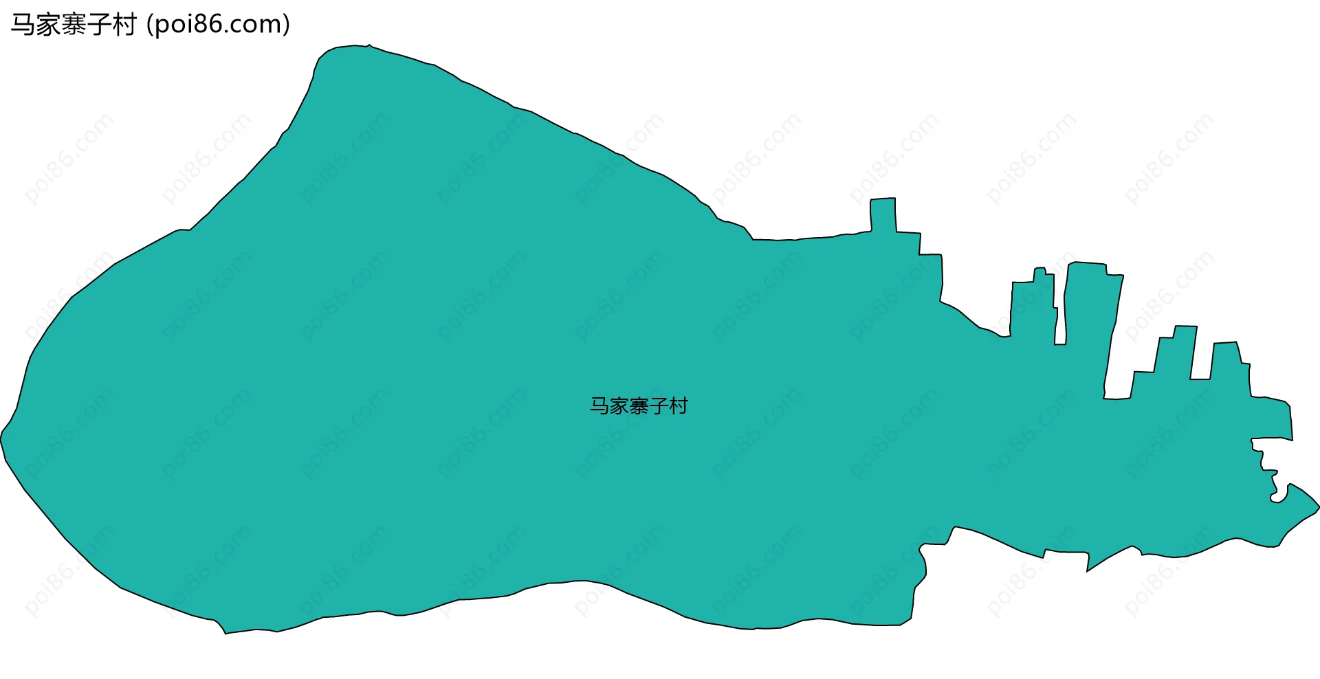 马家寨子村边界地图