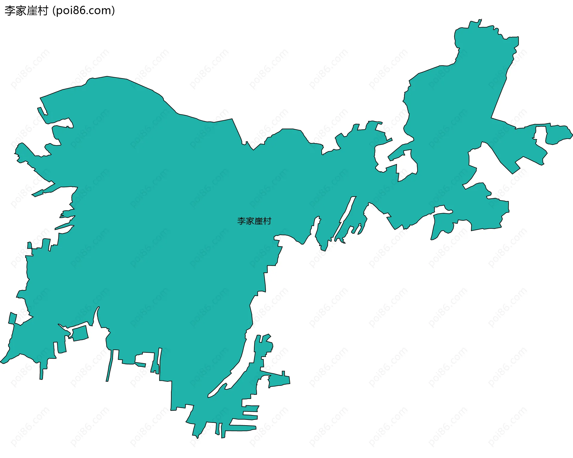 李家崖村边界地图