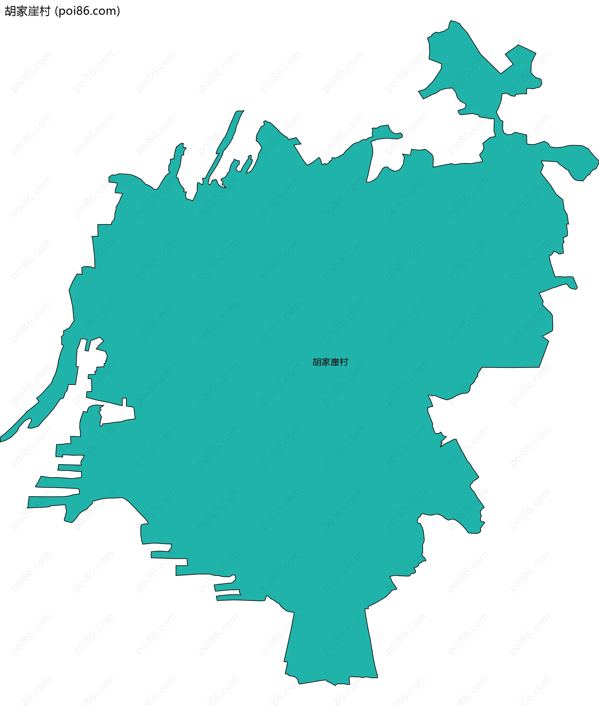 胡家崖村边界地图