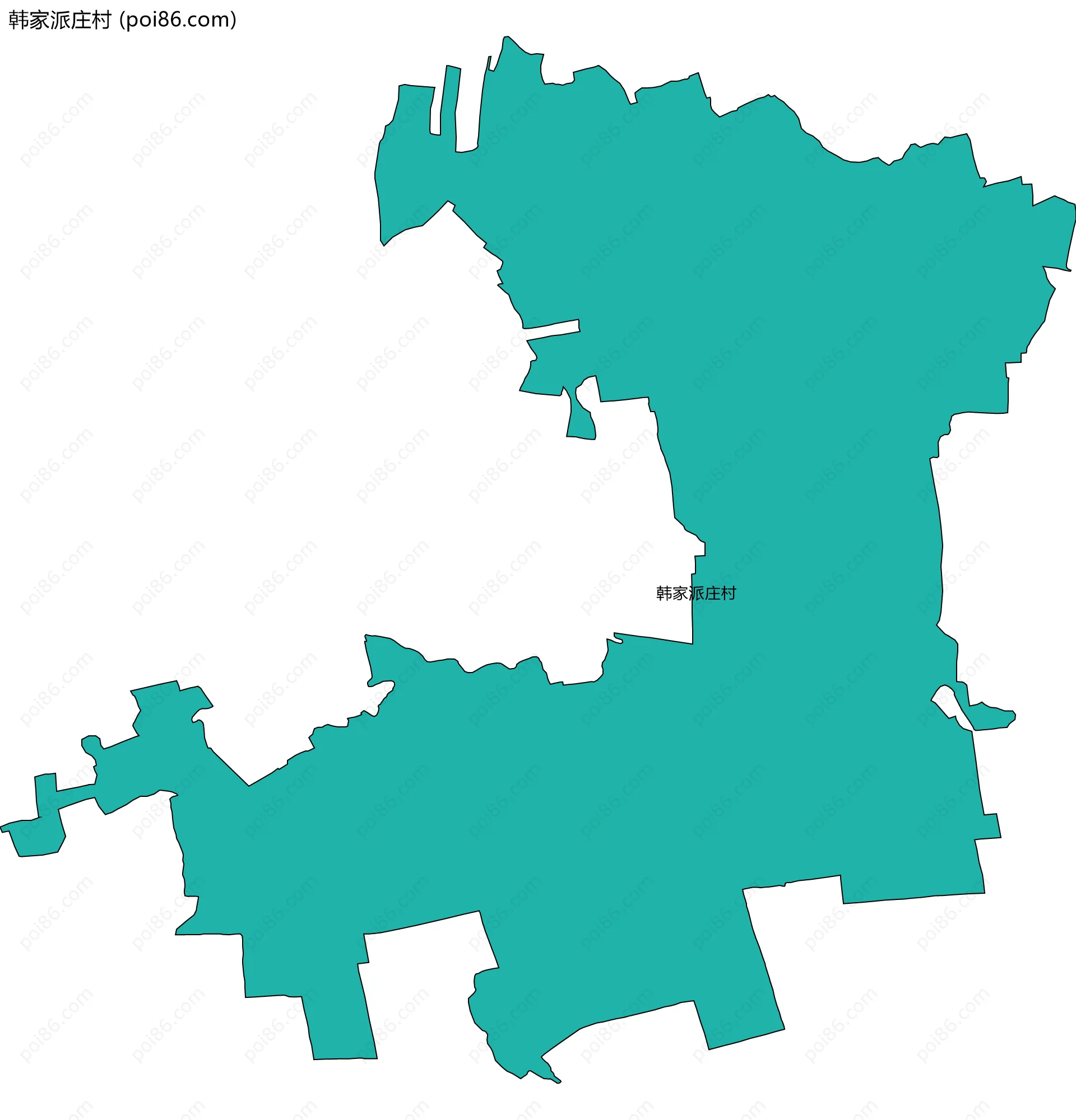 韩家派庄村边界地图