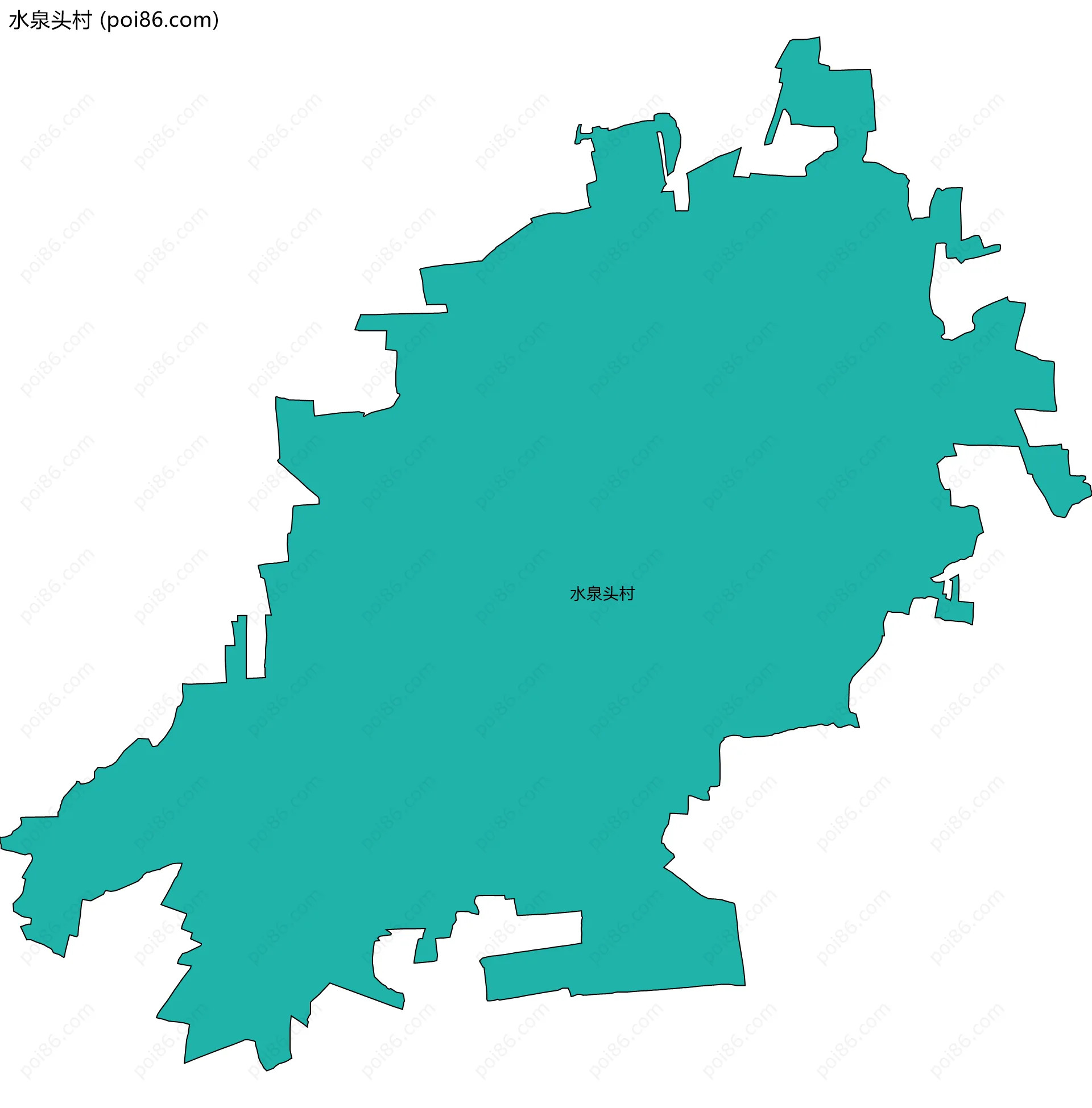 水泉头村边界地图