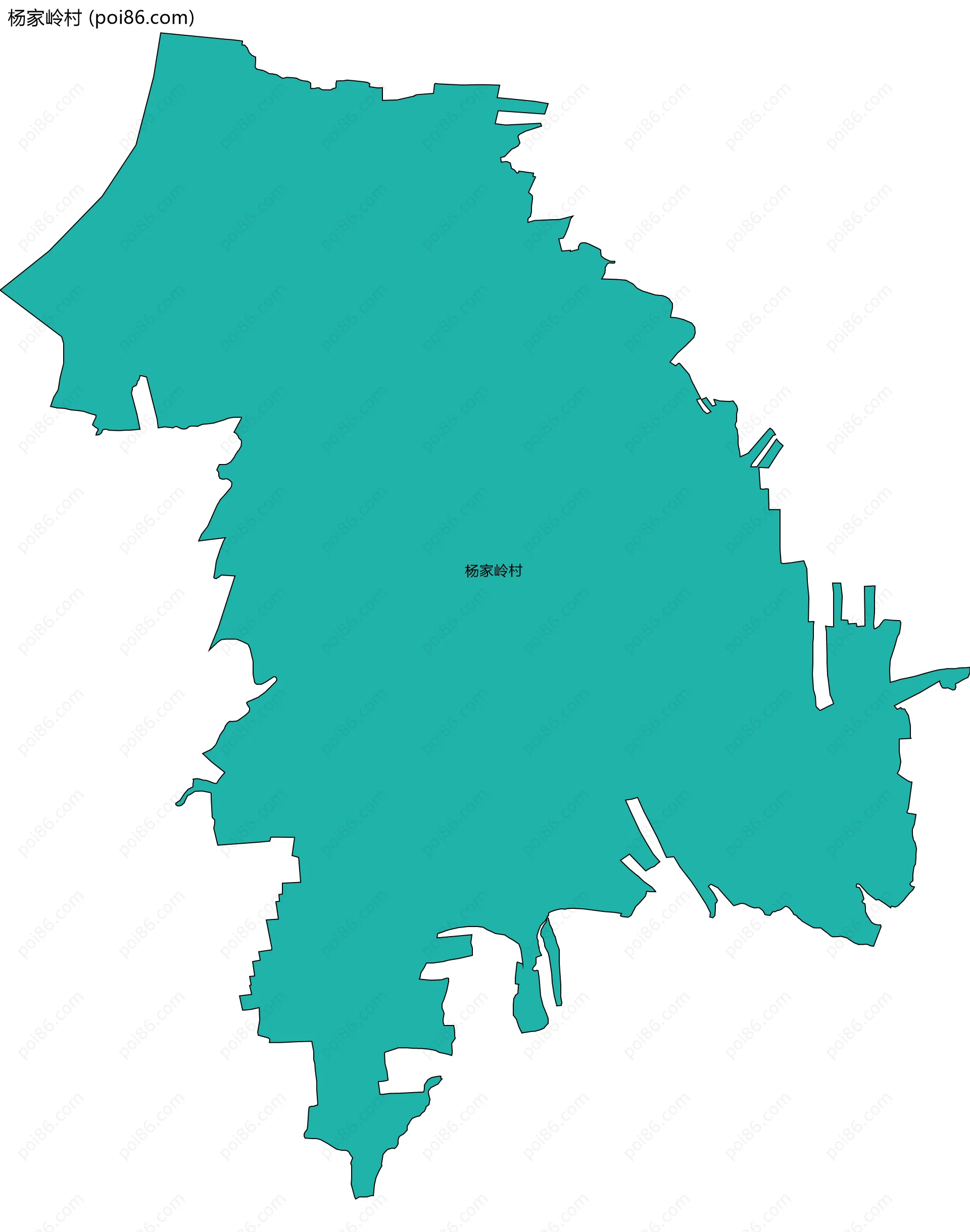 杨家岭村边界地图