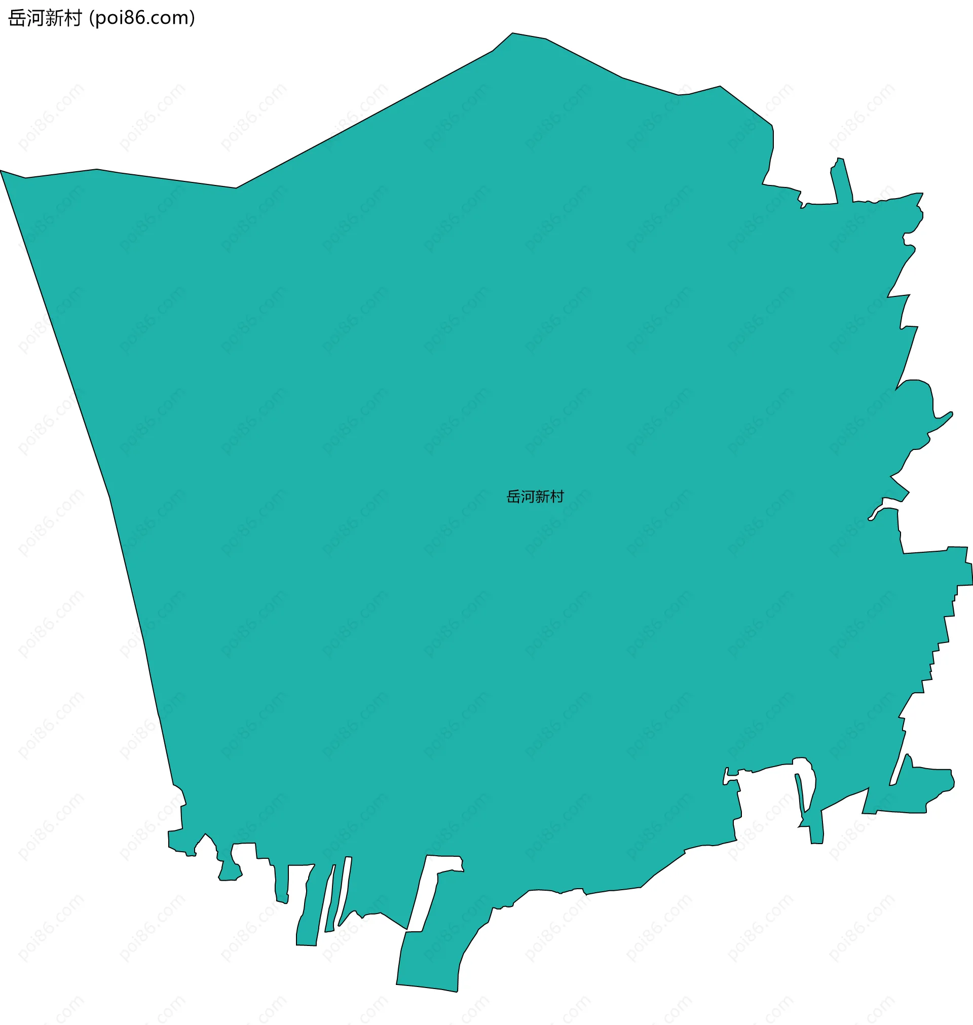 岳河新村边界地图