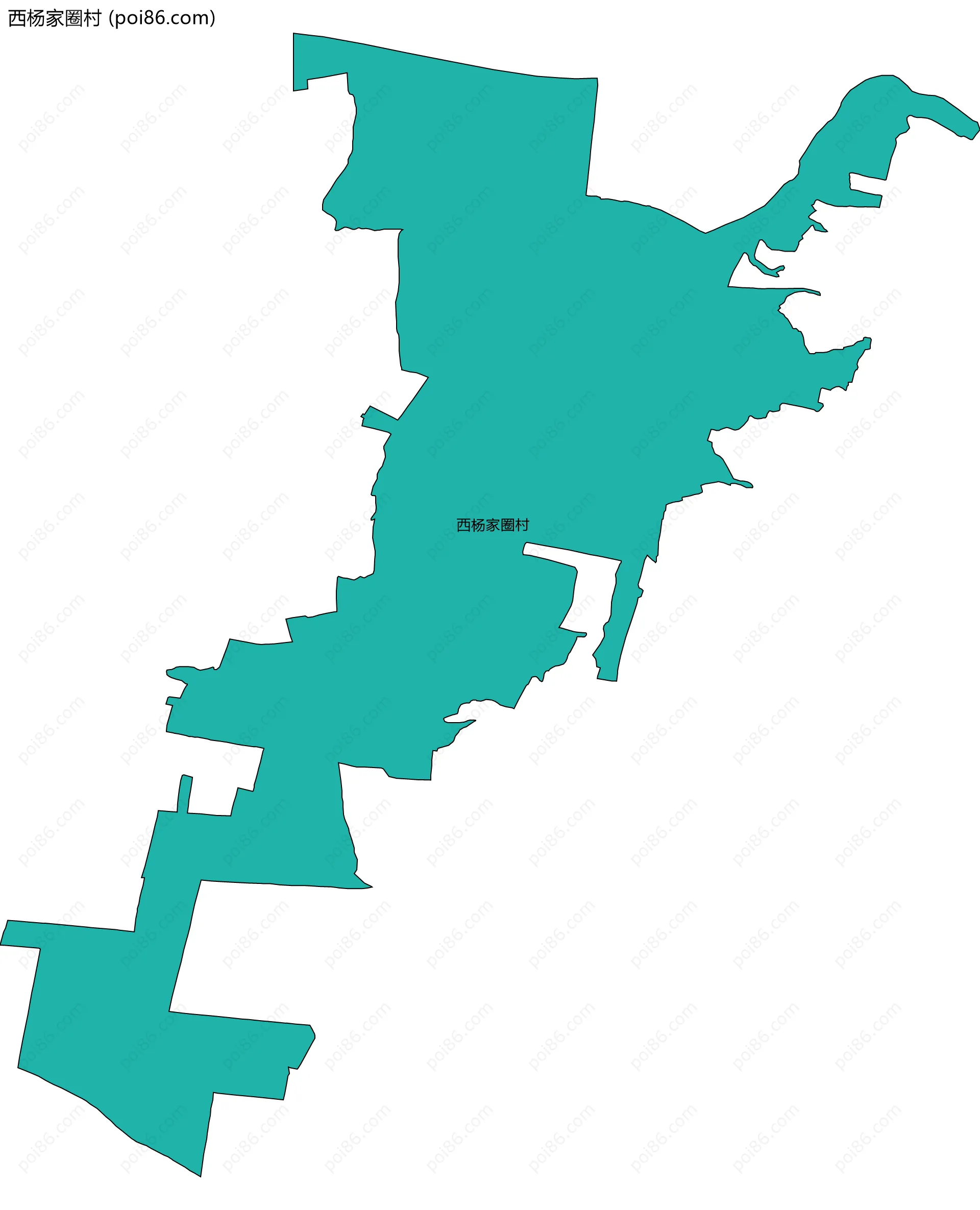 西杨家圈村边界地图