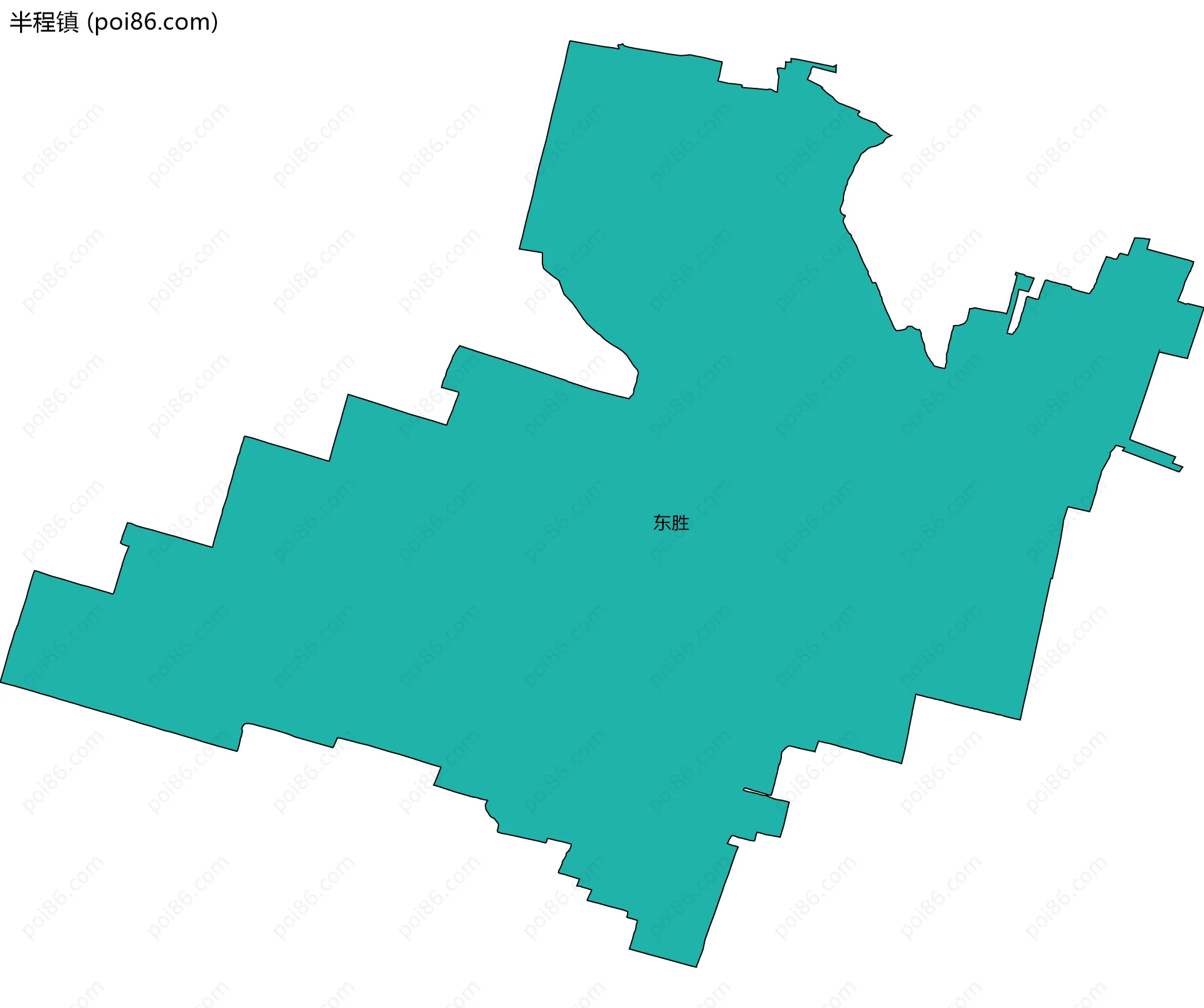 半程镇边界地图(五级行政区划)