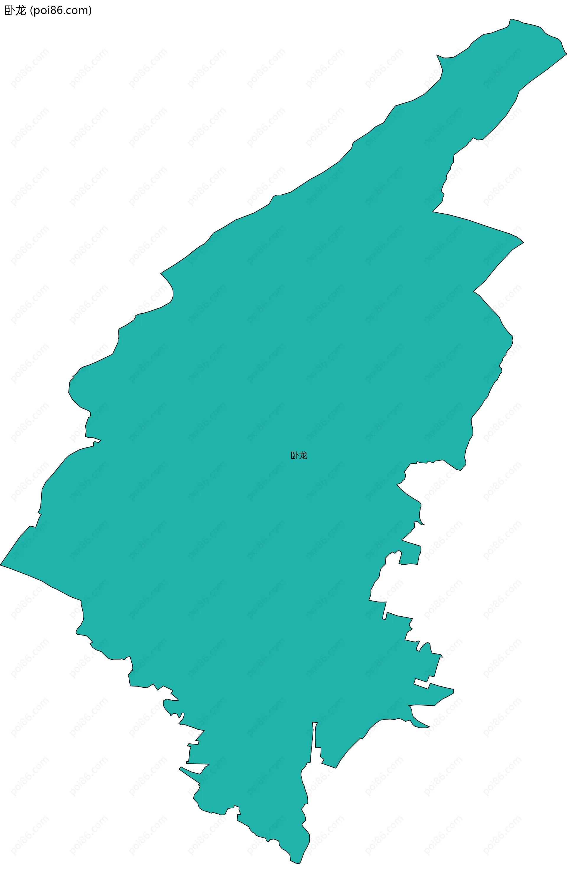 卧龙边界地图