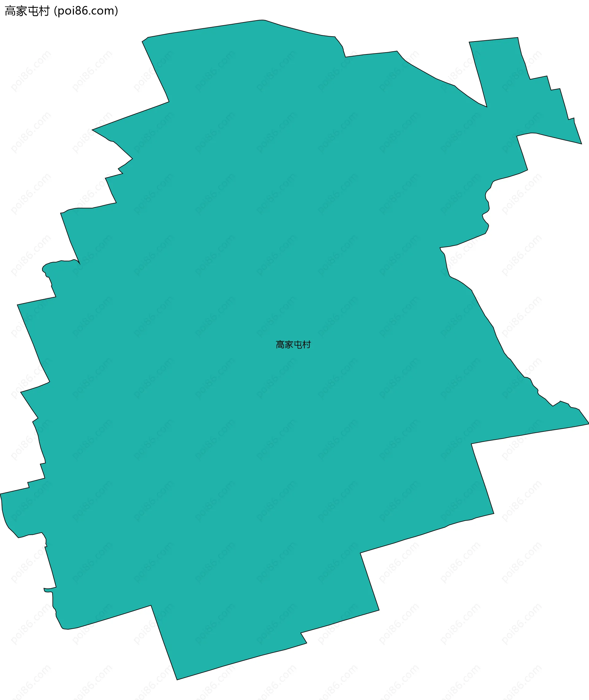 高家屯村边界地图