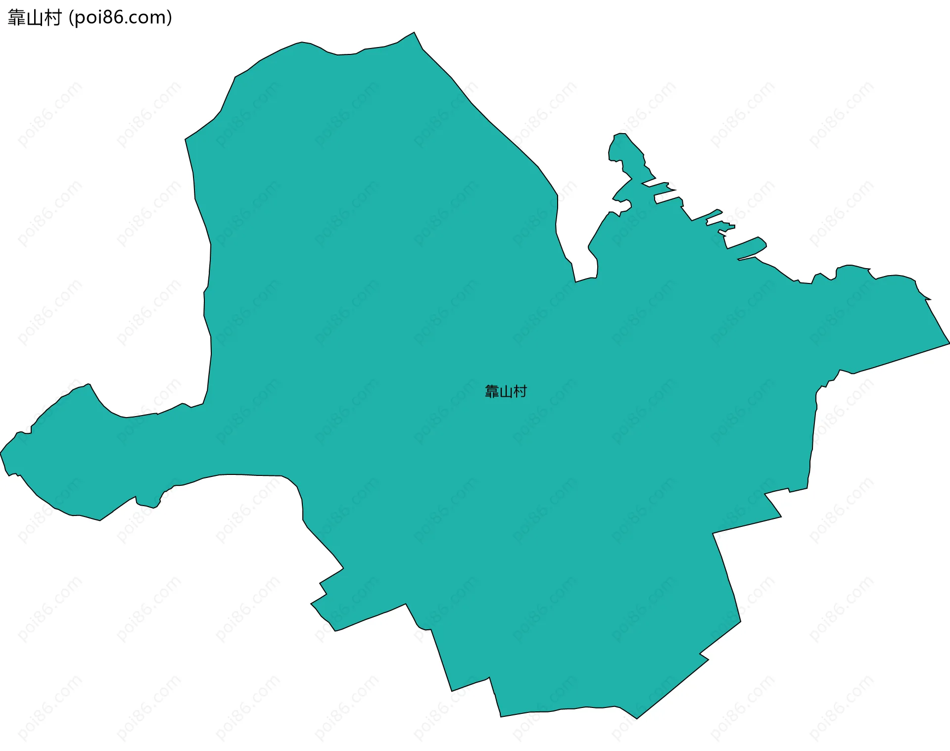靠山村边界地图