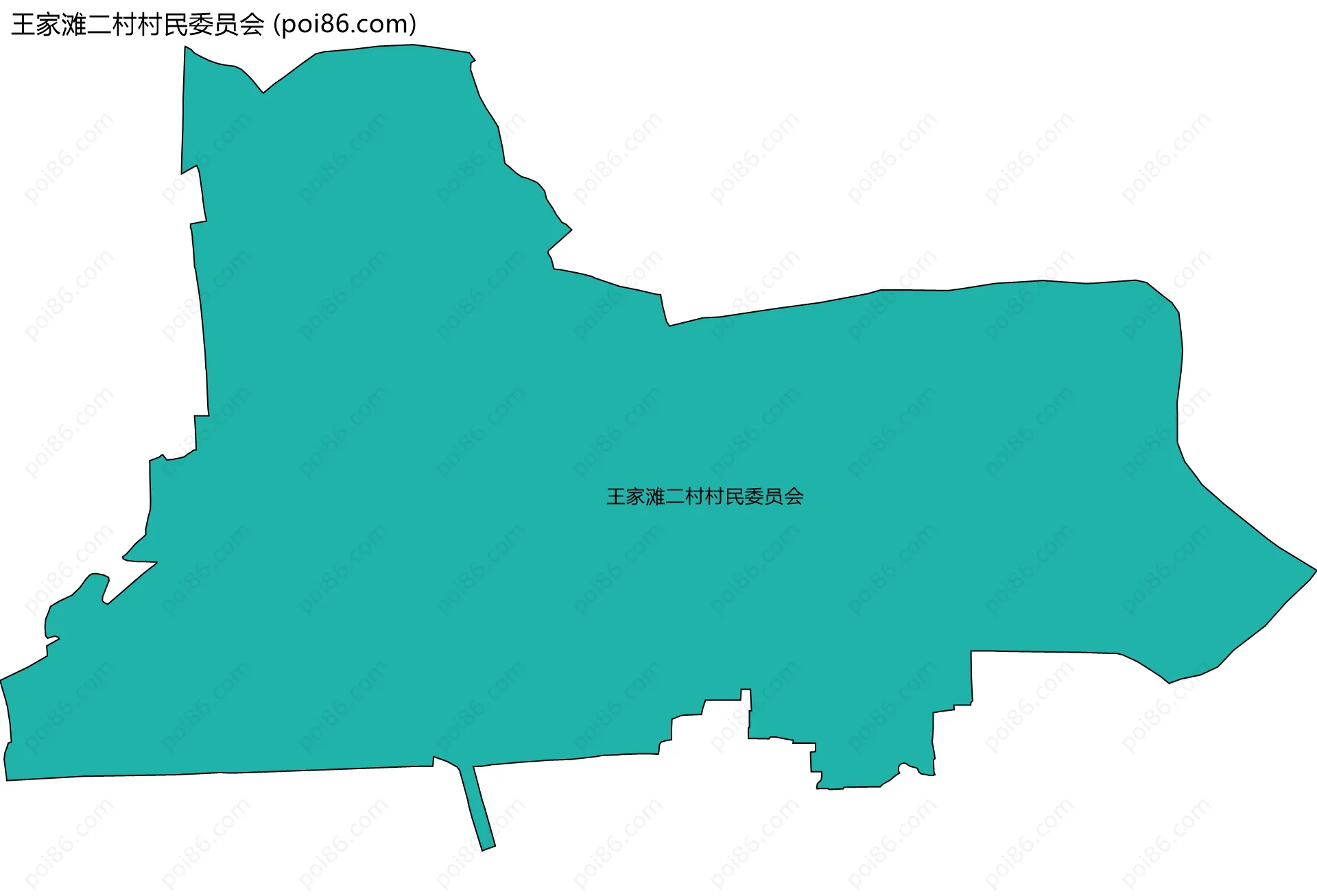 王家滩二村村民委员会边界地图