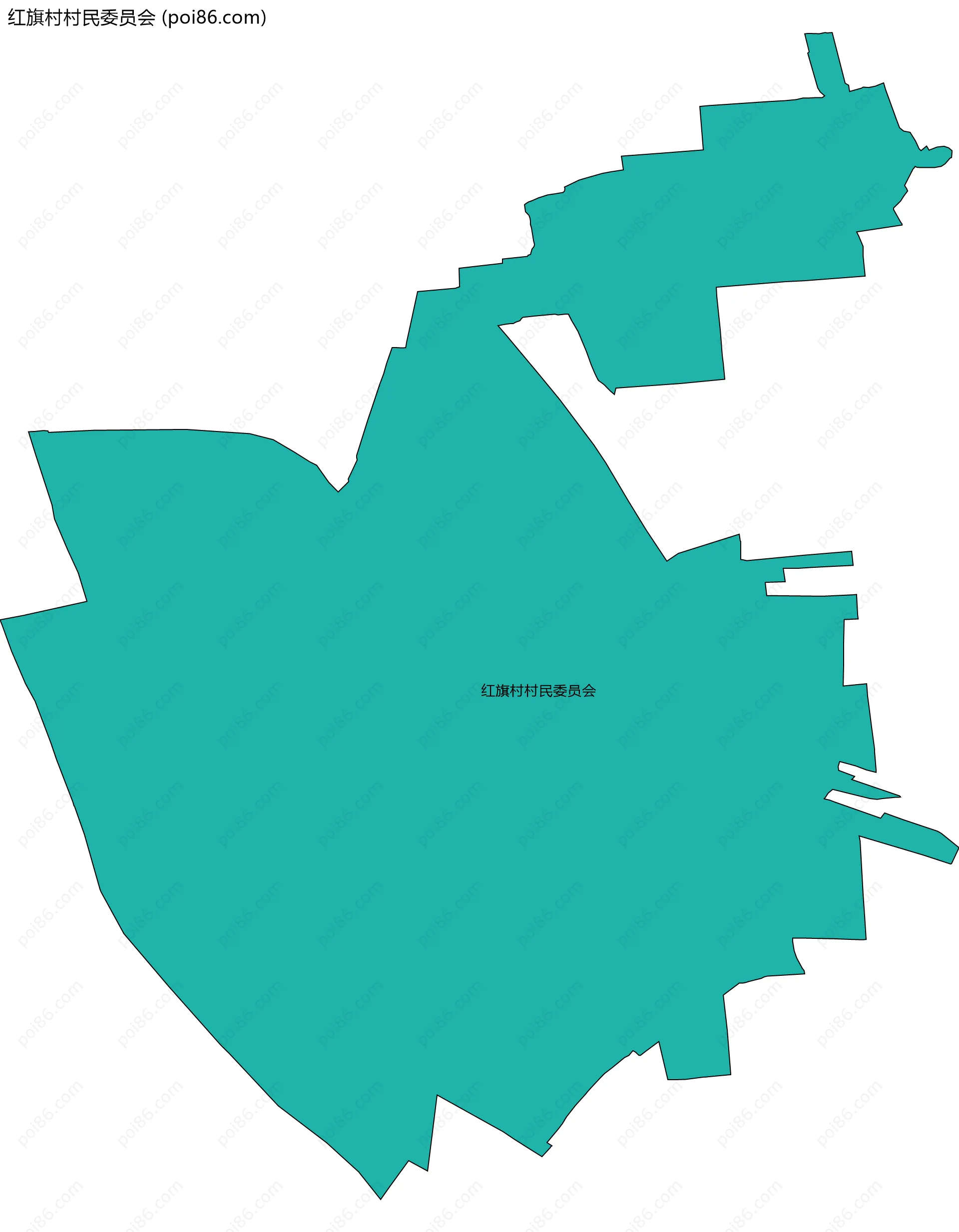 红旗村村民委员会边界地图