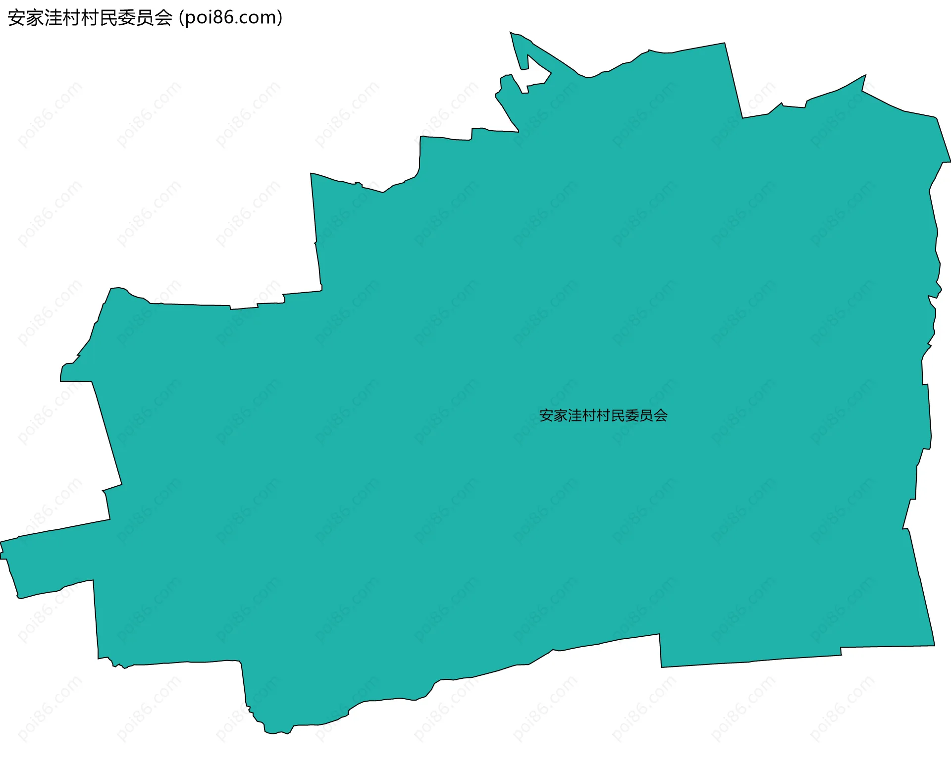 安家洼村村民委员会边界地图