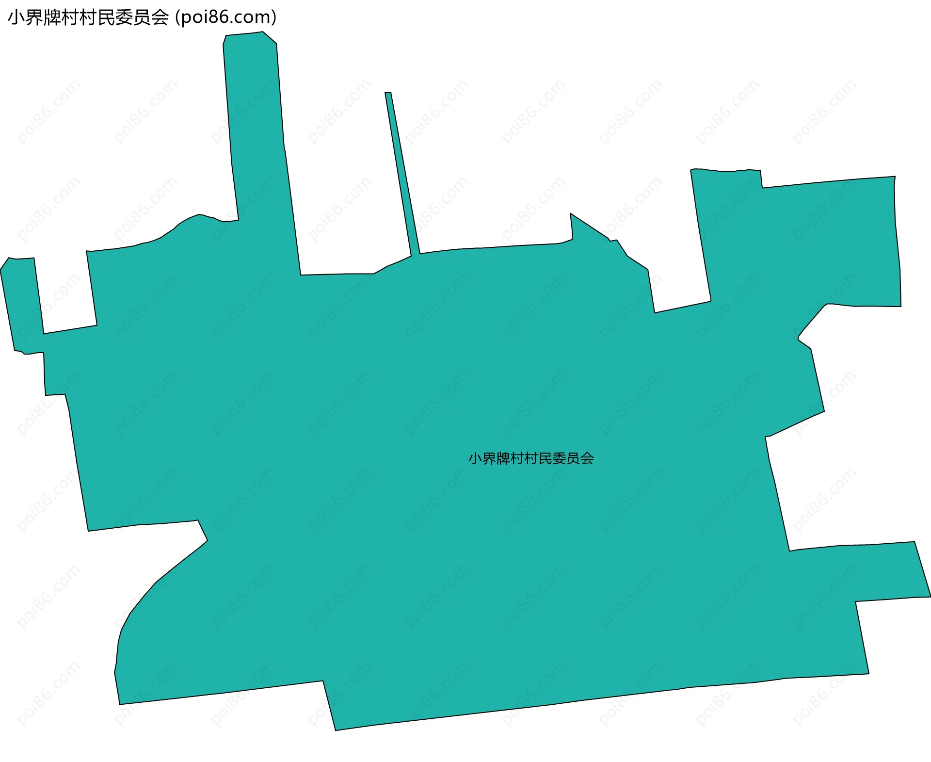 小界牌村村民委员会边界地图