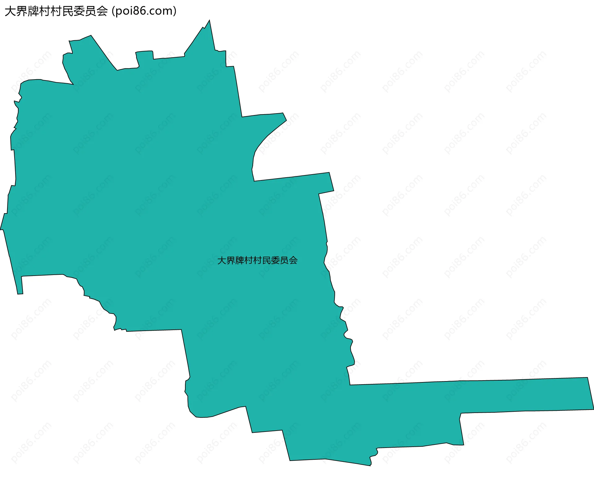大界牌村村民委员会边界地图