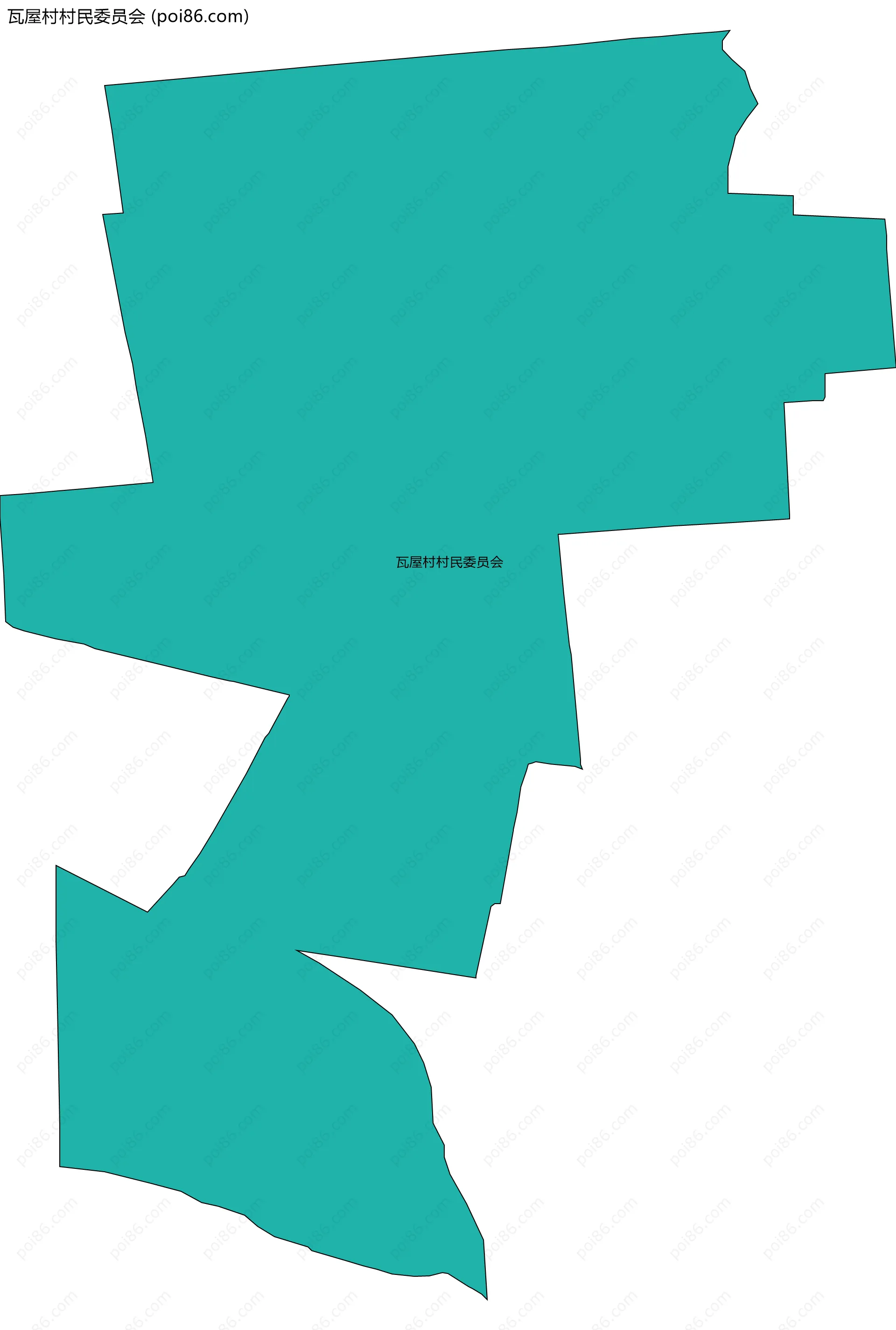 瓦屋村村民委员会边界地图