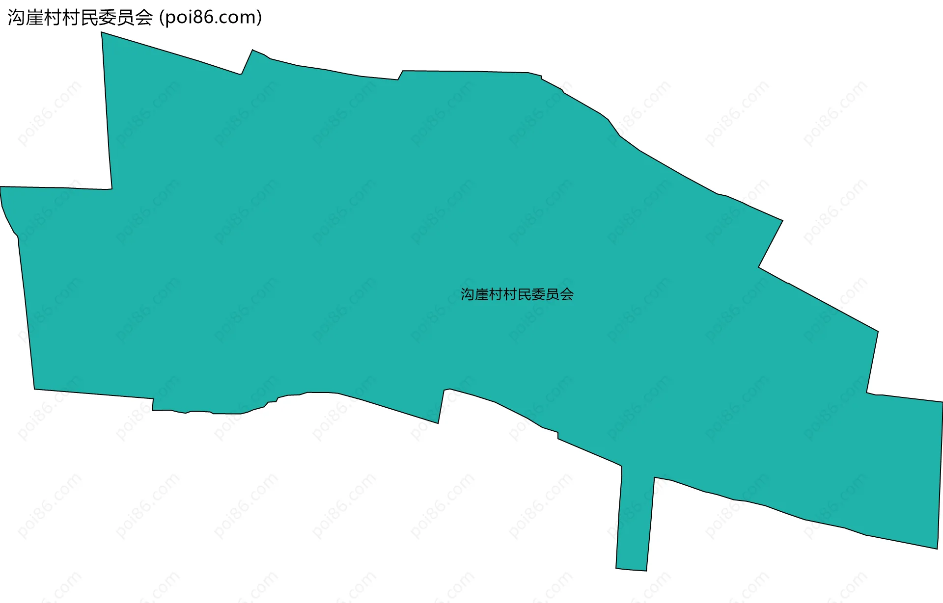 沟崖村村民委员会边界地图