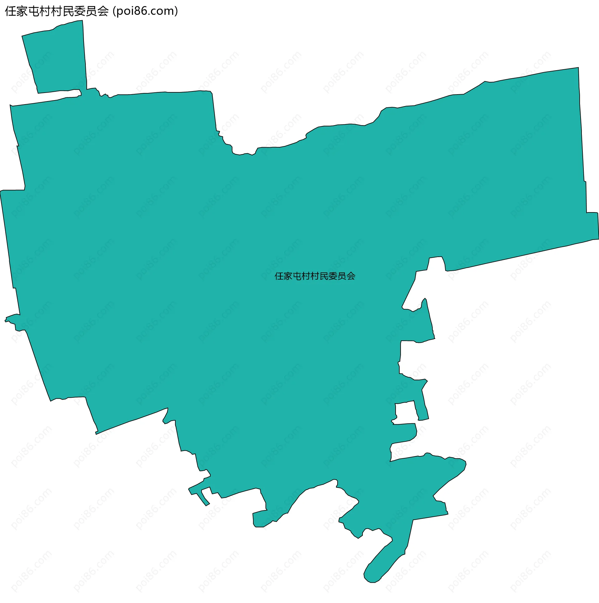 任家屯村村民委员会边界地图