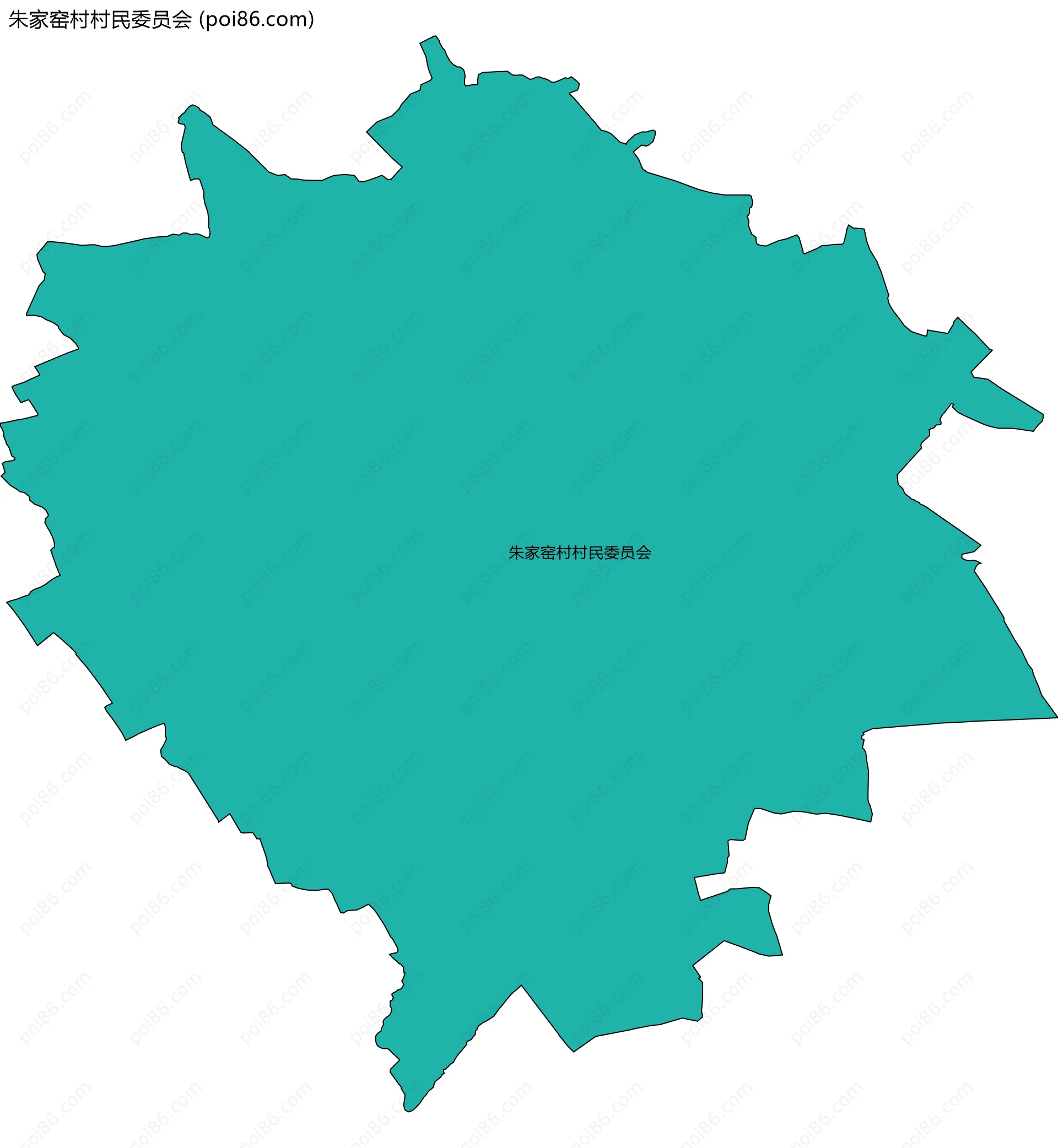 朱家窑村村民委员会边界地图