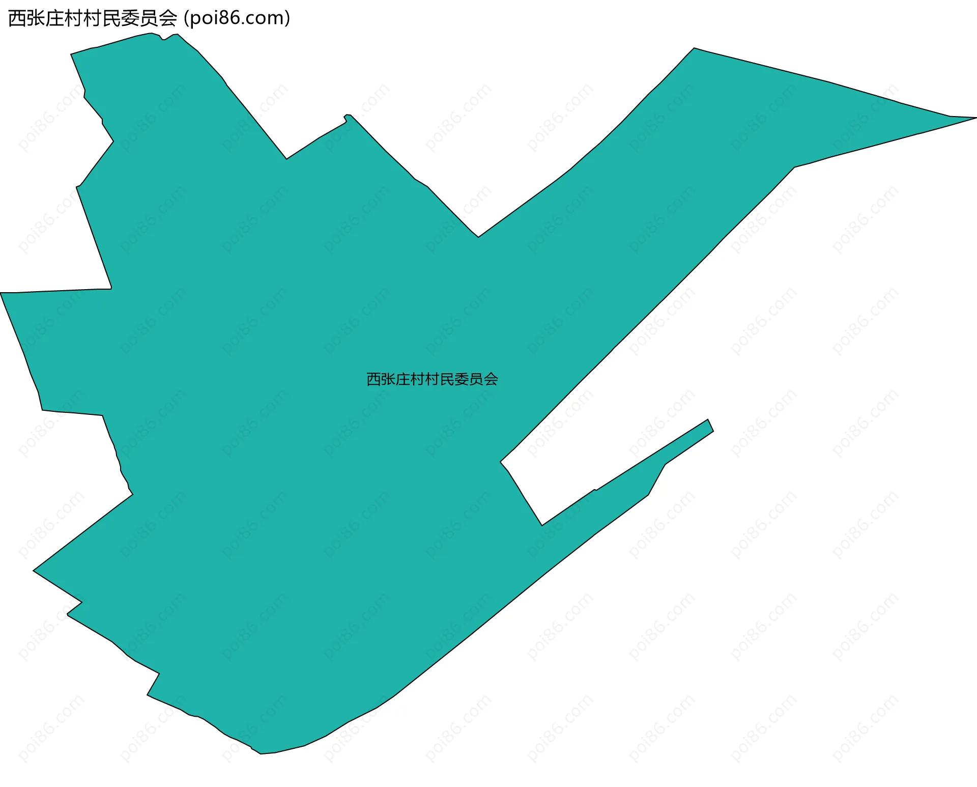 西张庄村村民委员会边界地图