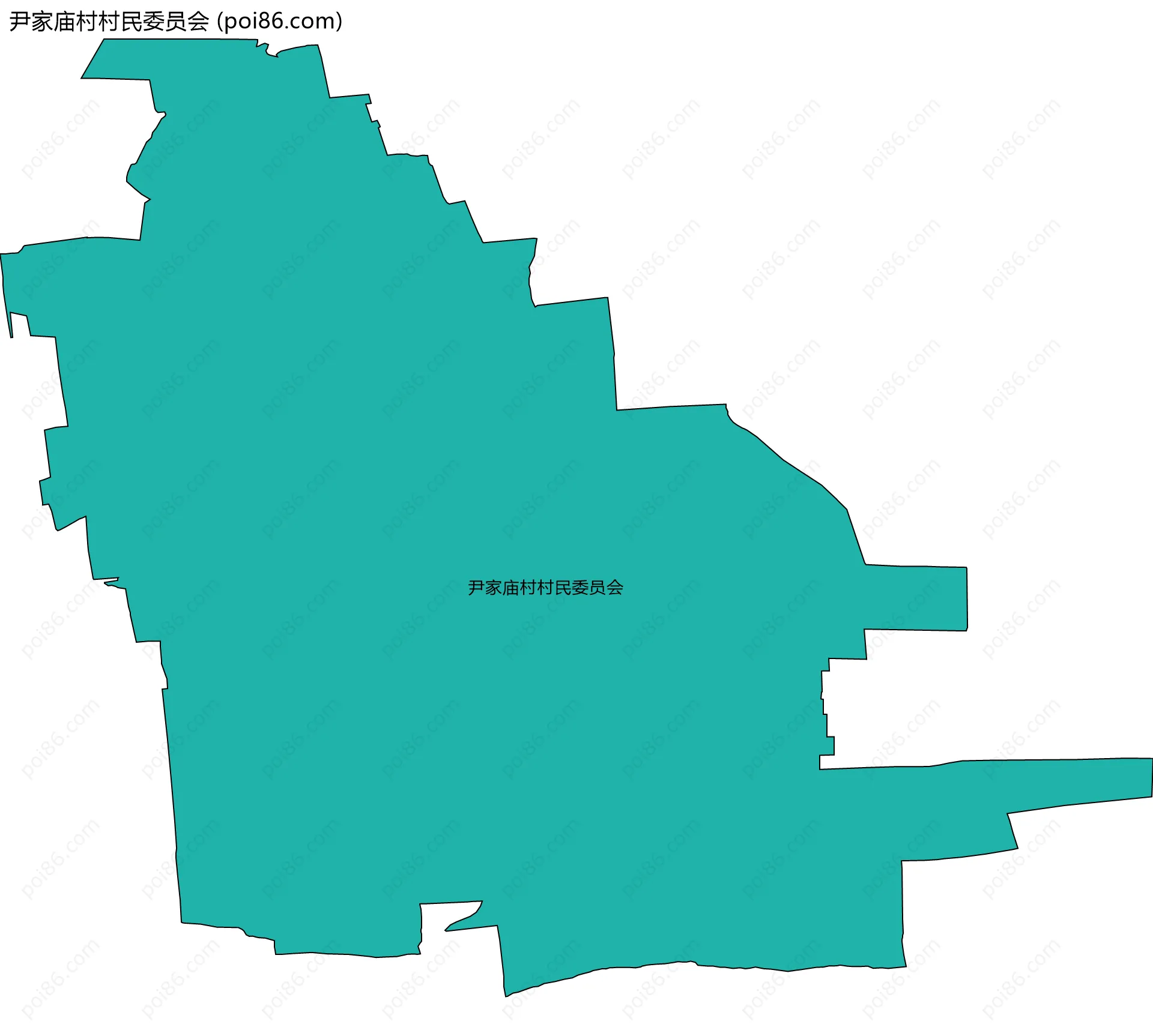 尹家庙村村民委员会边界地图