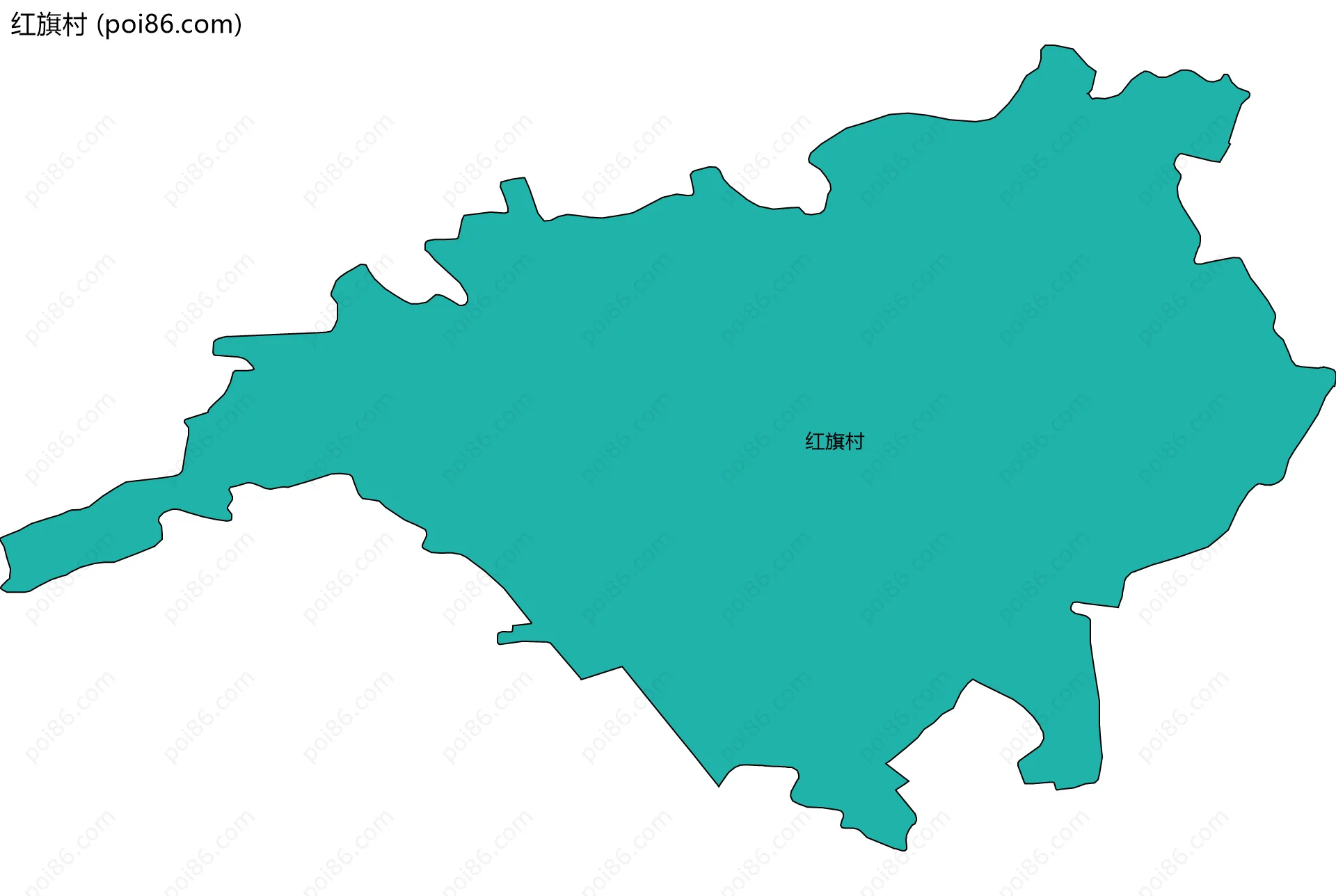 红旗村边界地图
