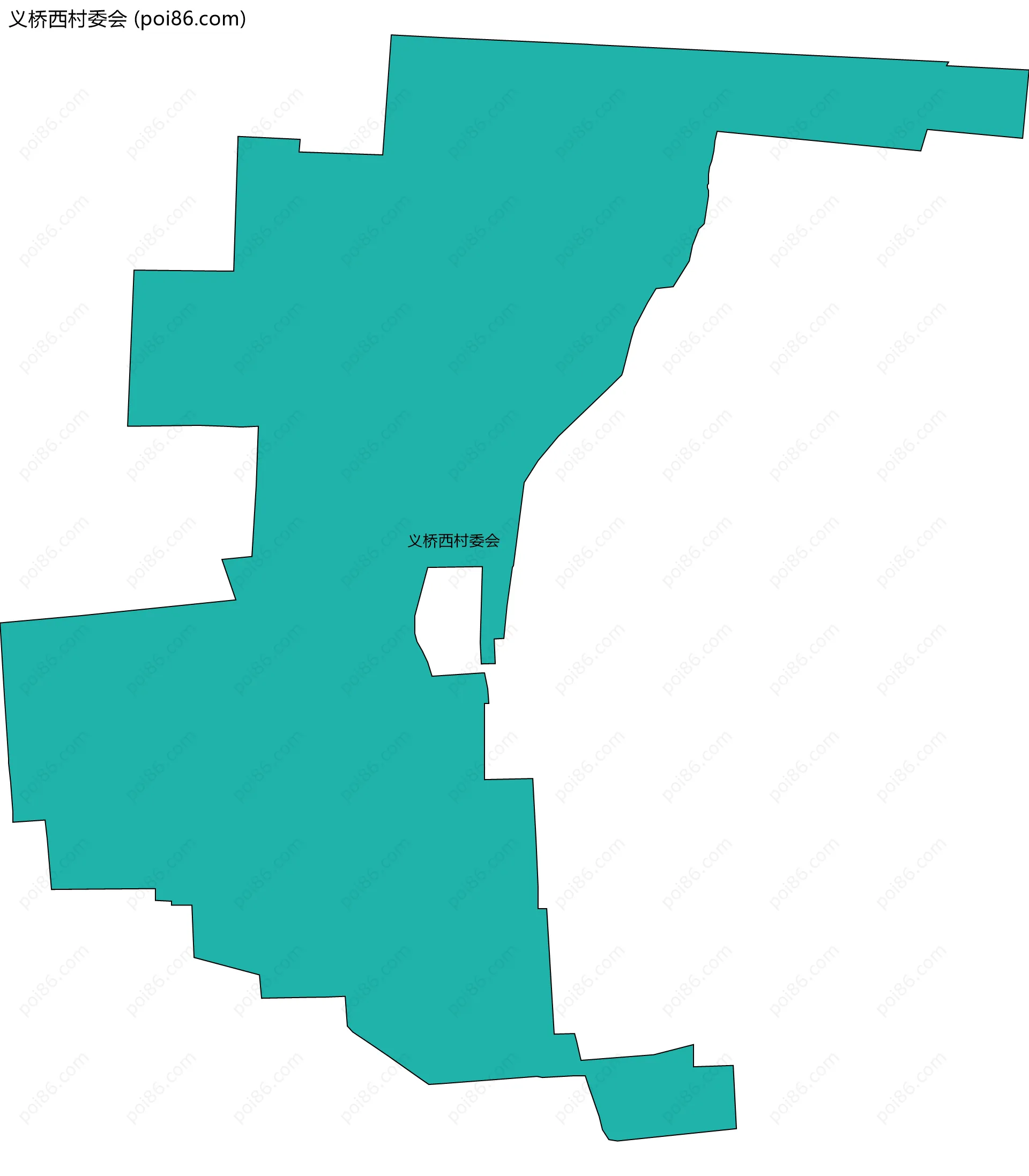 义桥西村委会边界地图
