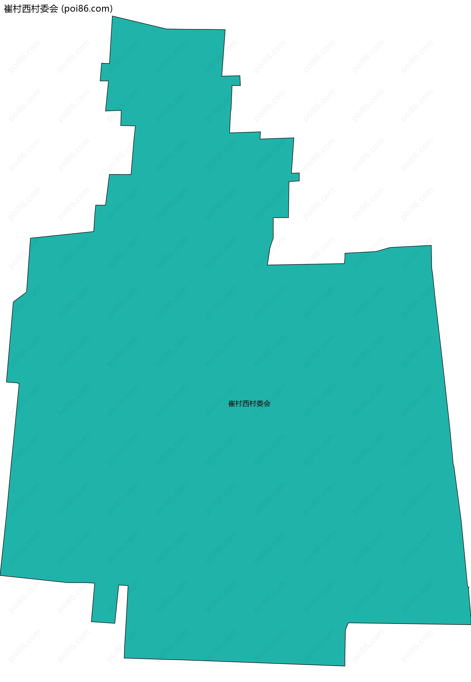 崔村西村委会边界地图