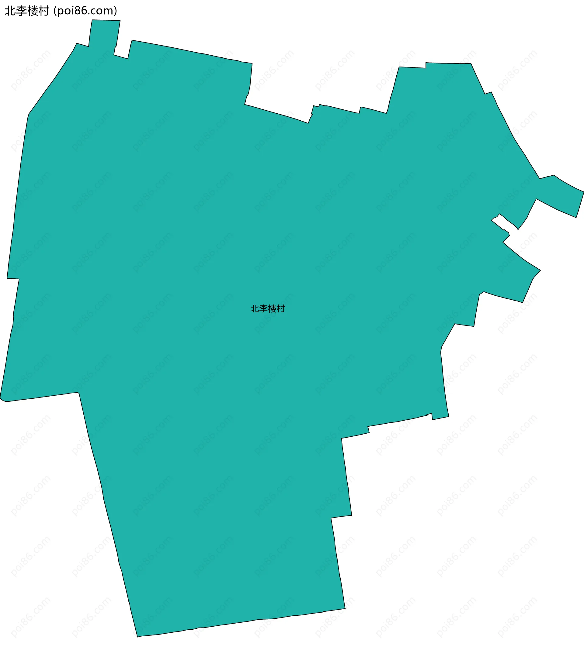 北李楼村边界地图