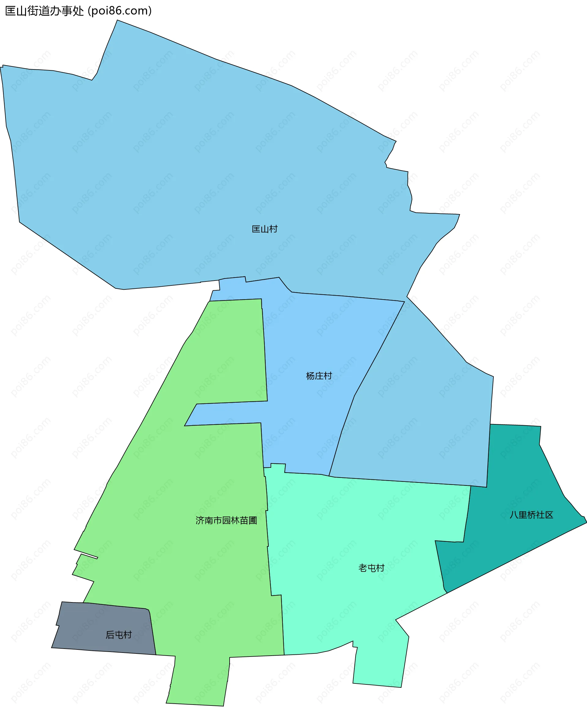 匡山街道办事处边界地图(五级行政区划)