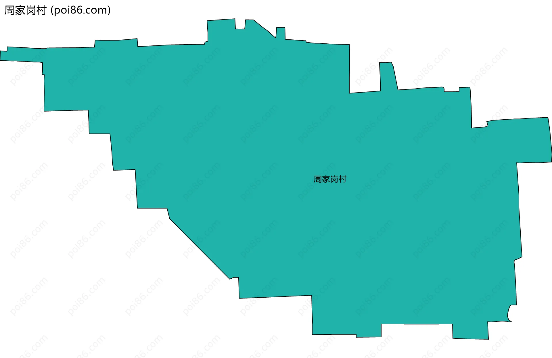 周家岗村边界地图