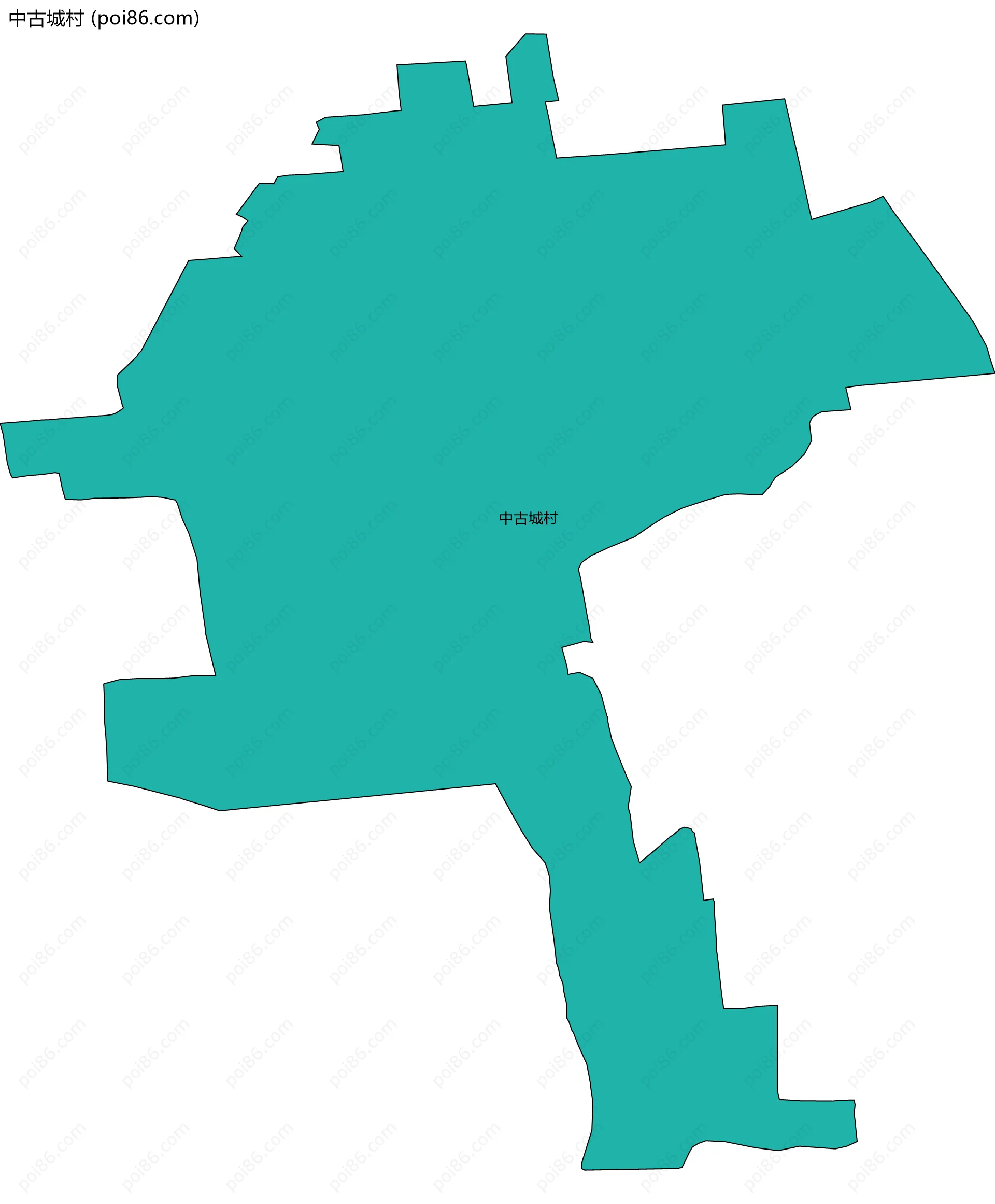 中古城村边界地图