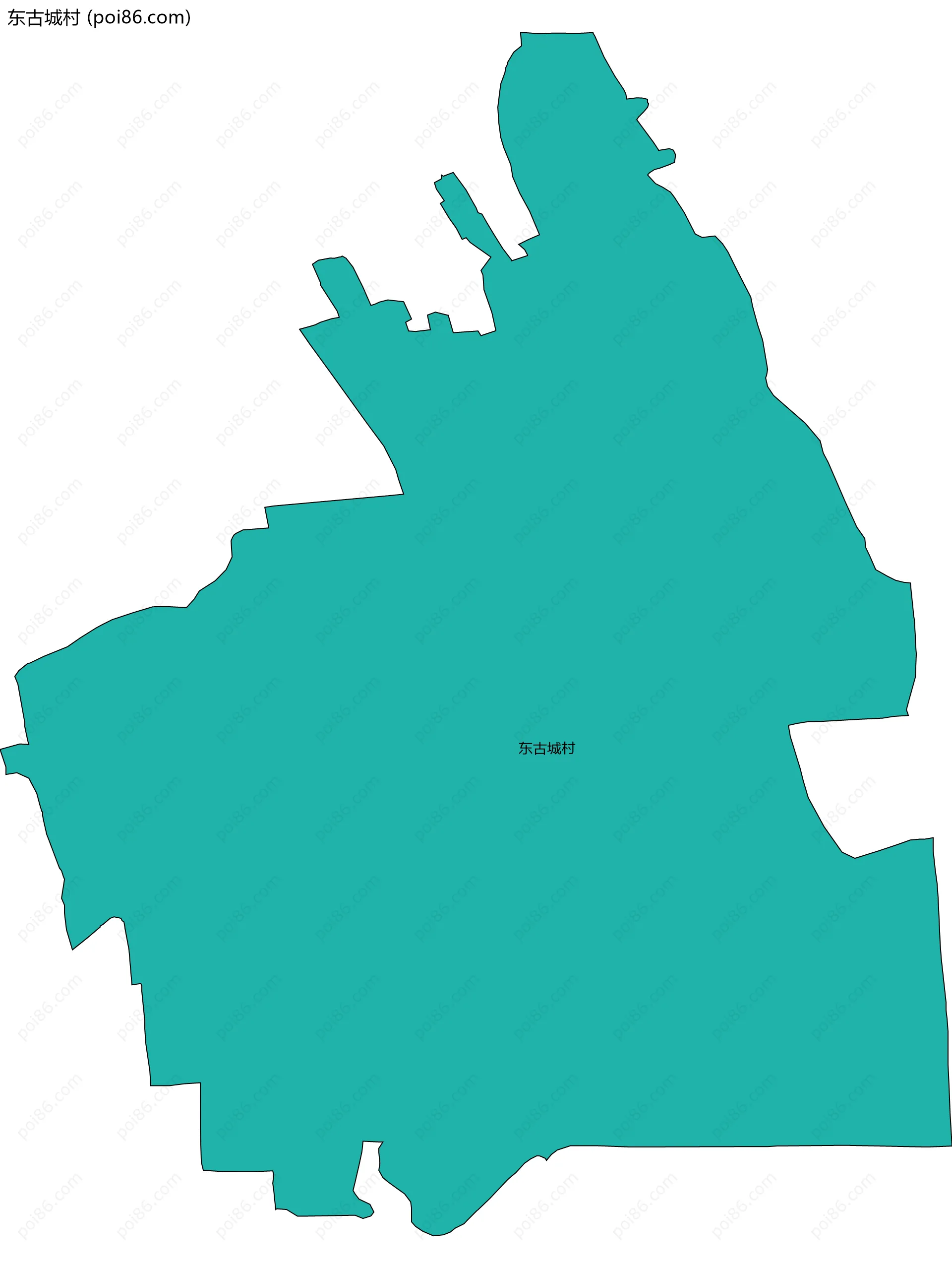 东古城村边界地图