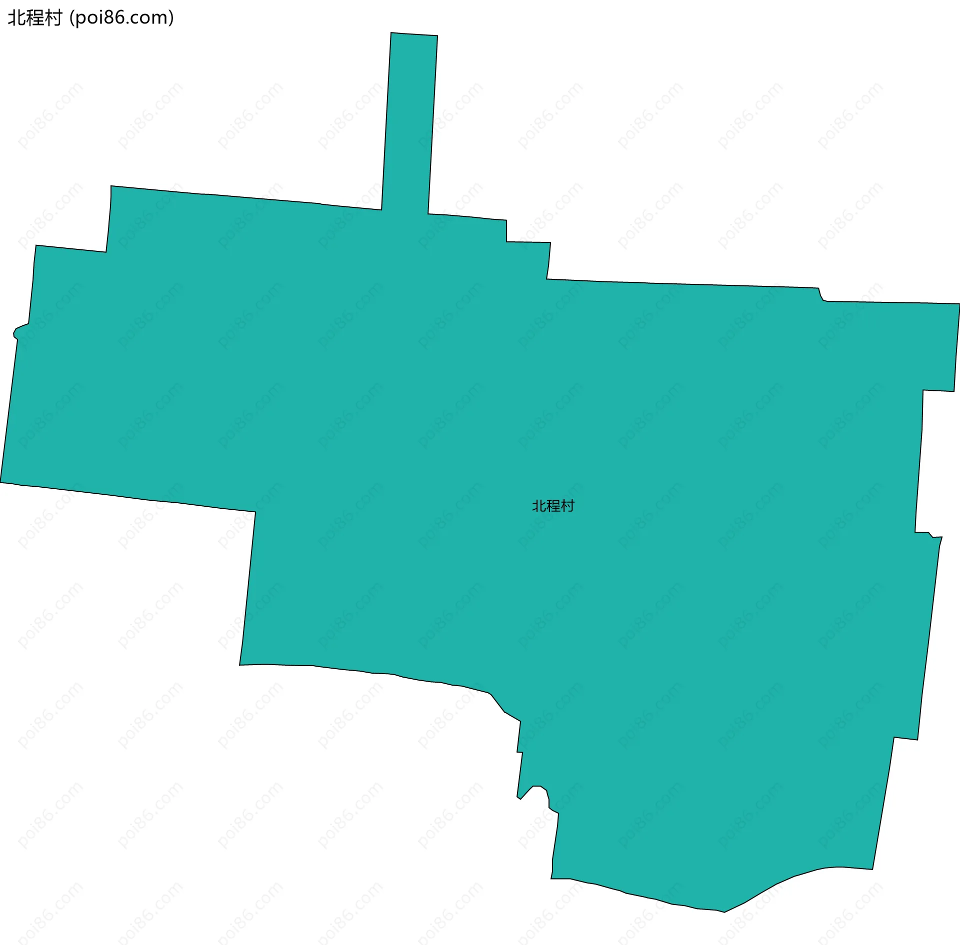 北程村边界地图