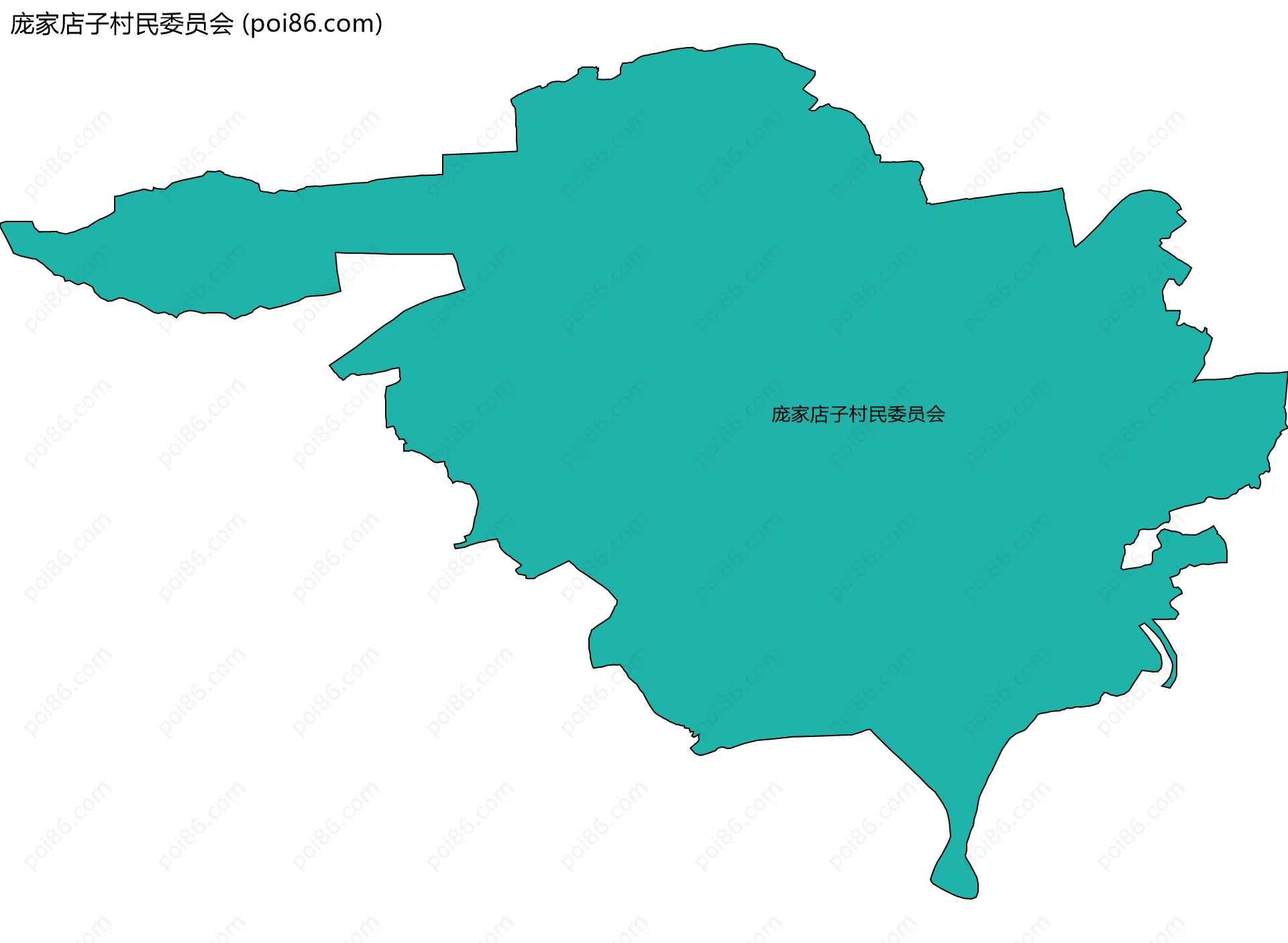 庞家店子村民委员会边界地图