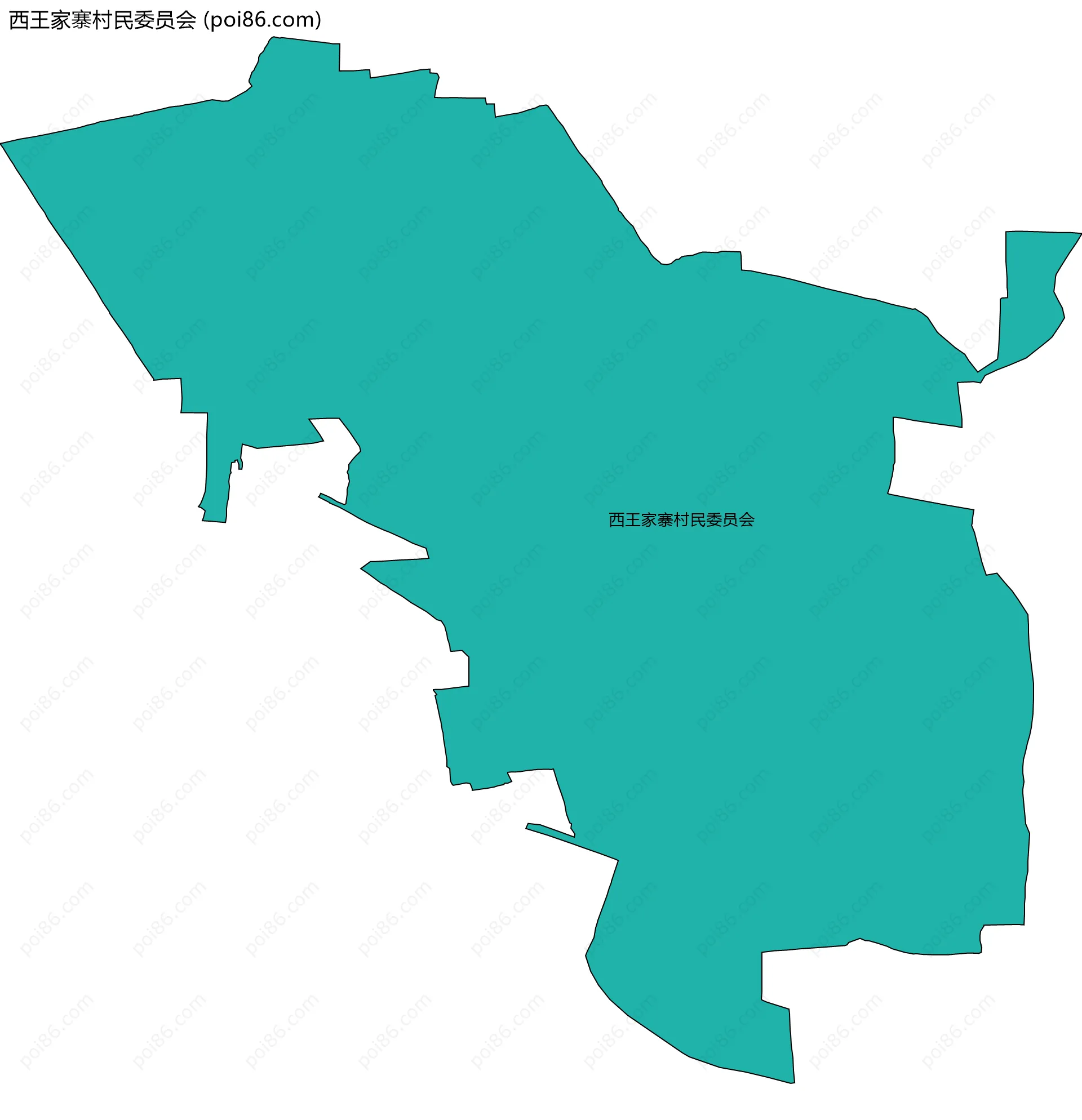 西王家寨村民委员会边界地图