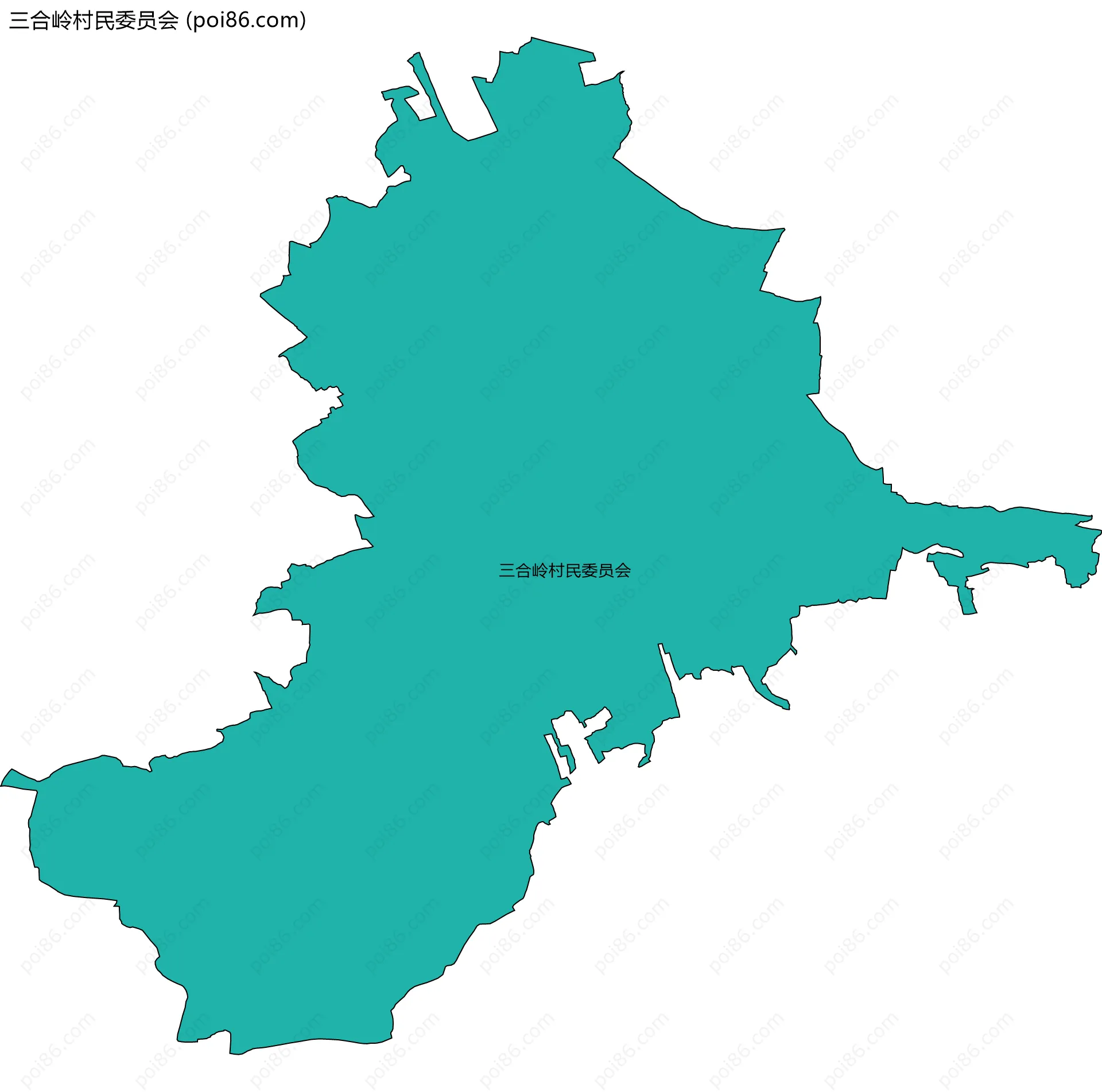 三合岭村民委员会边界地图