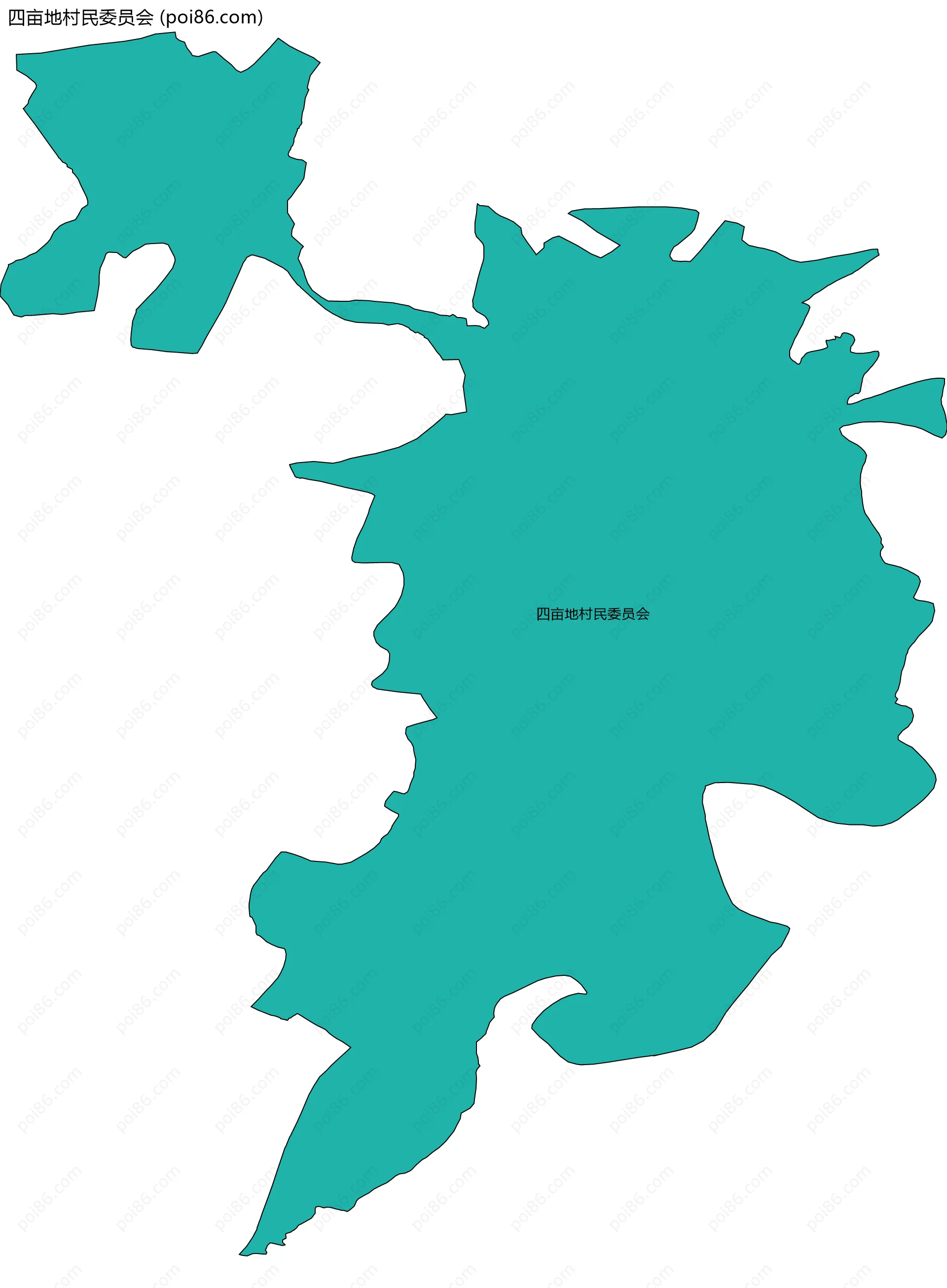 四亩地村民委员会边界地图