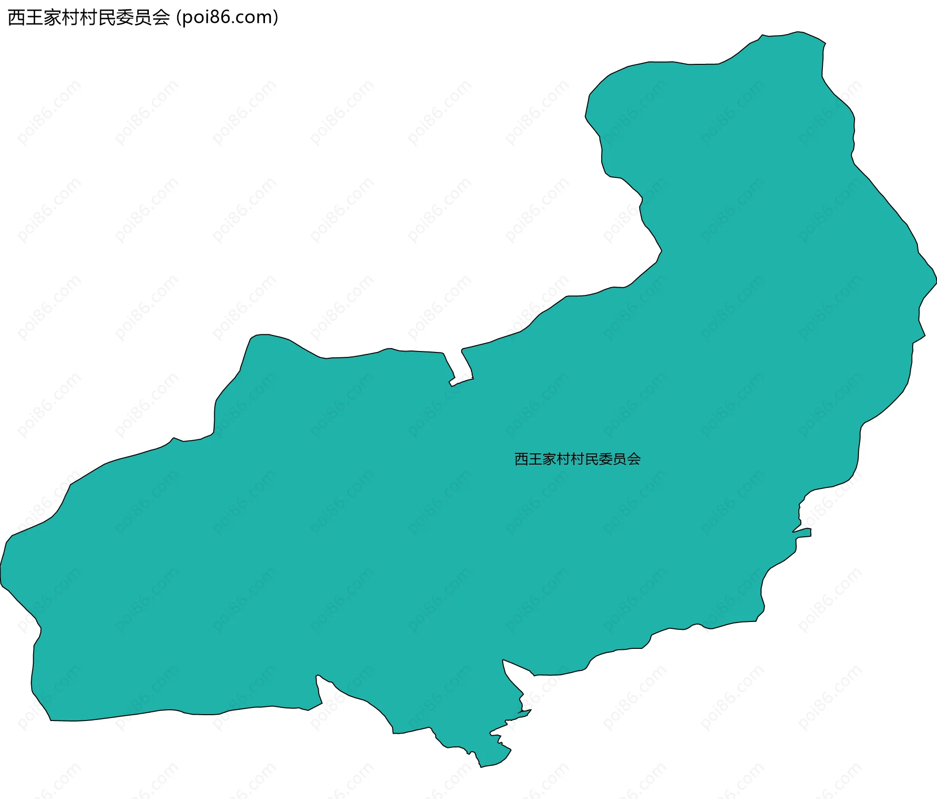 西王家村村民委员会边界地图