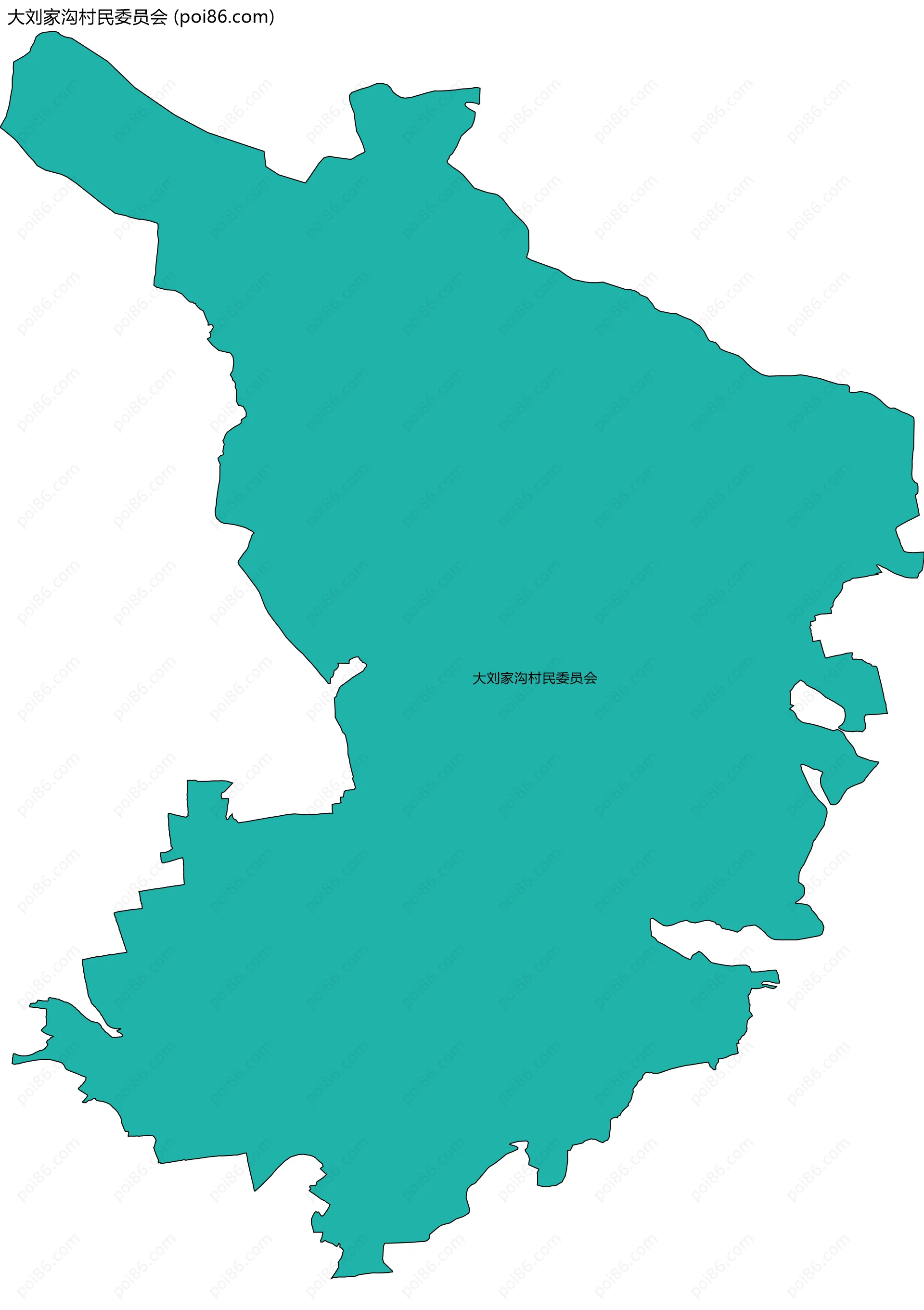 大刘家沟村民委员会边界地图