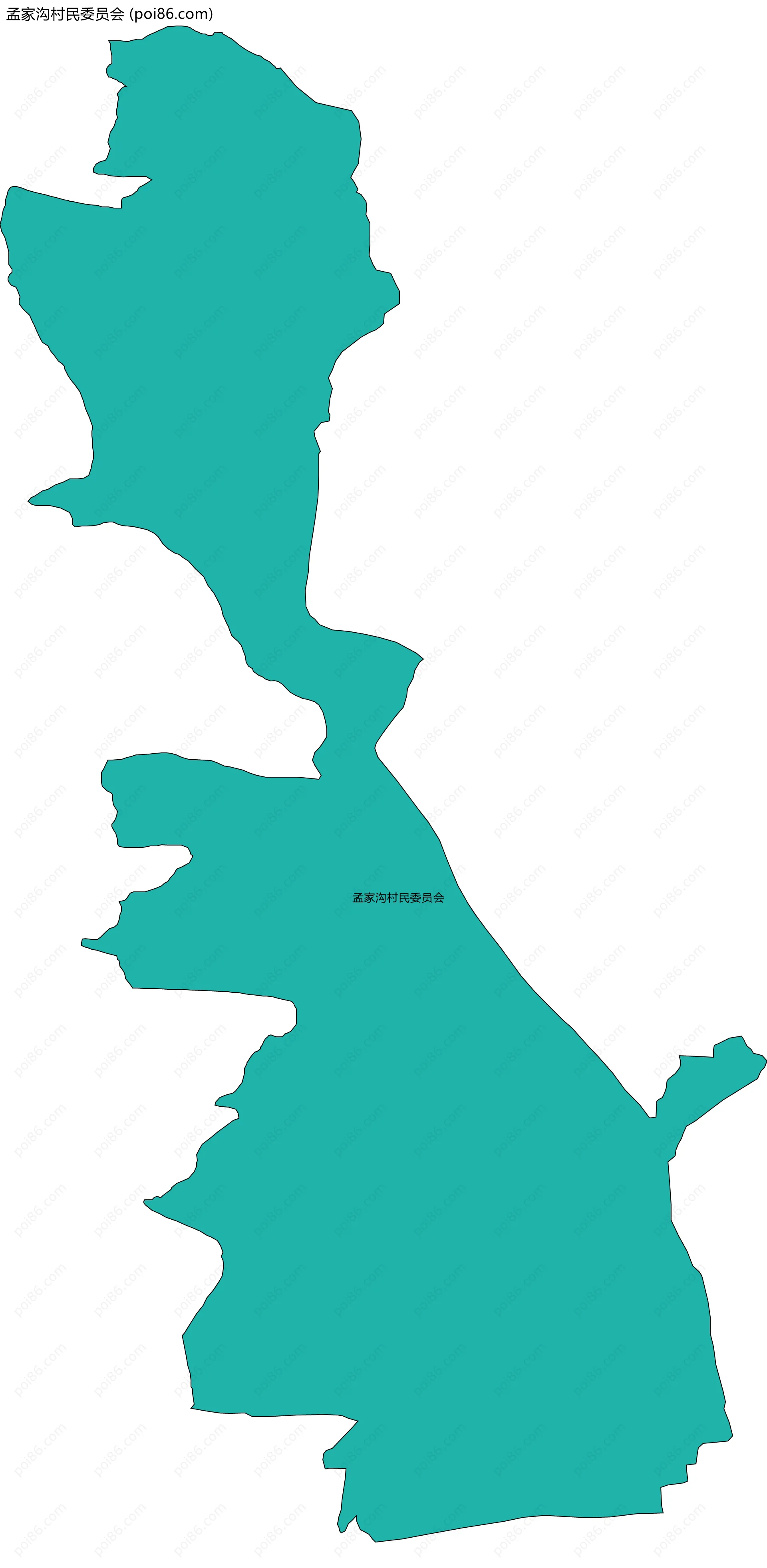 孟家沟村民委员会边界地图