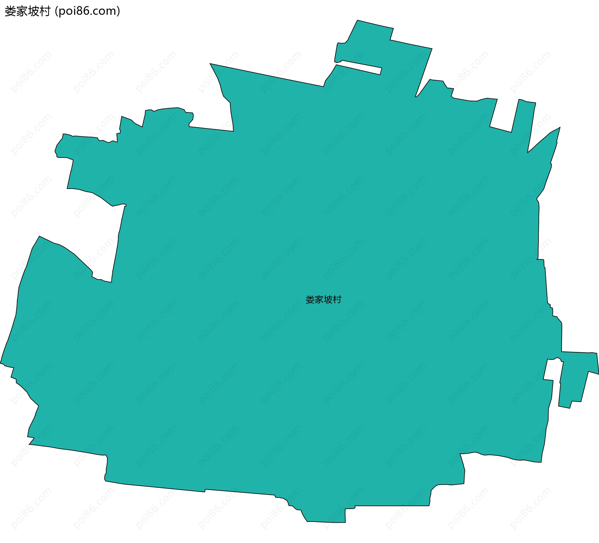 娄家坡村边界地图