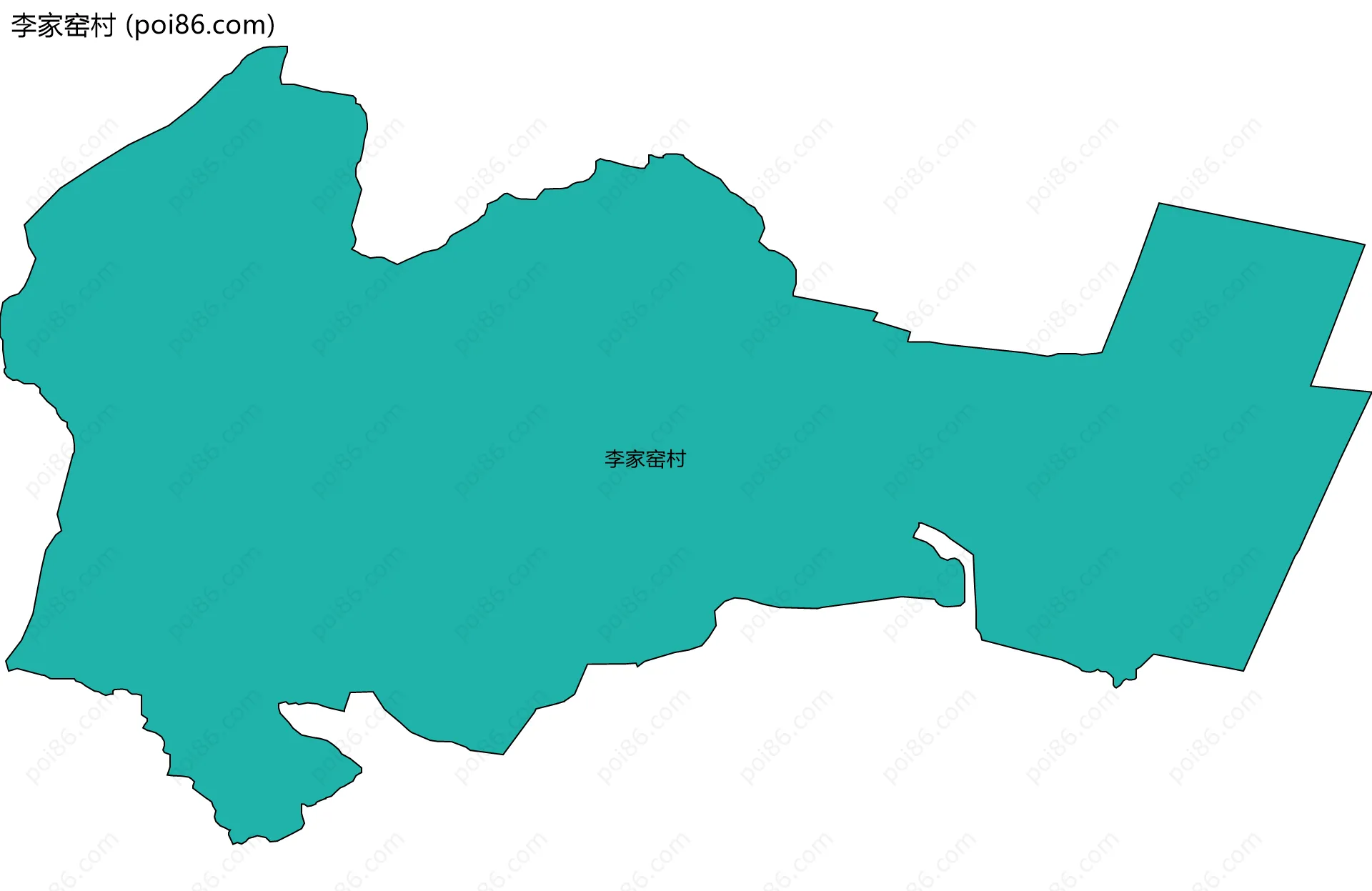 李家窑村边界地图