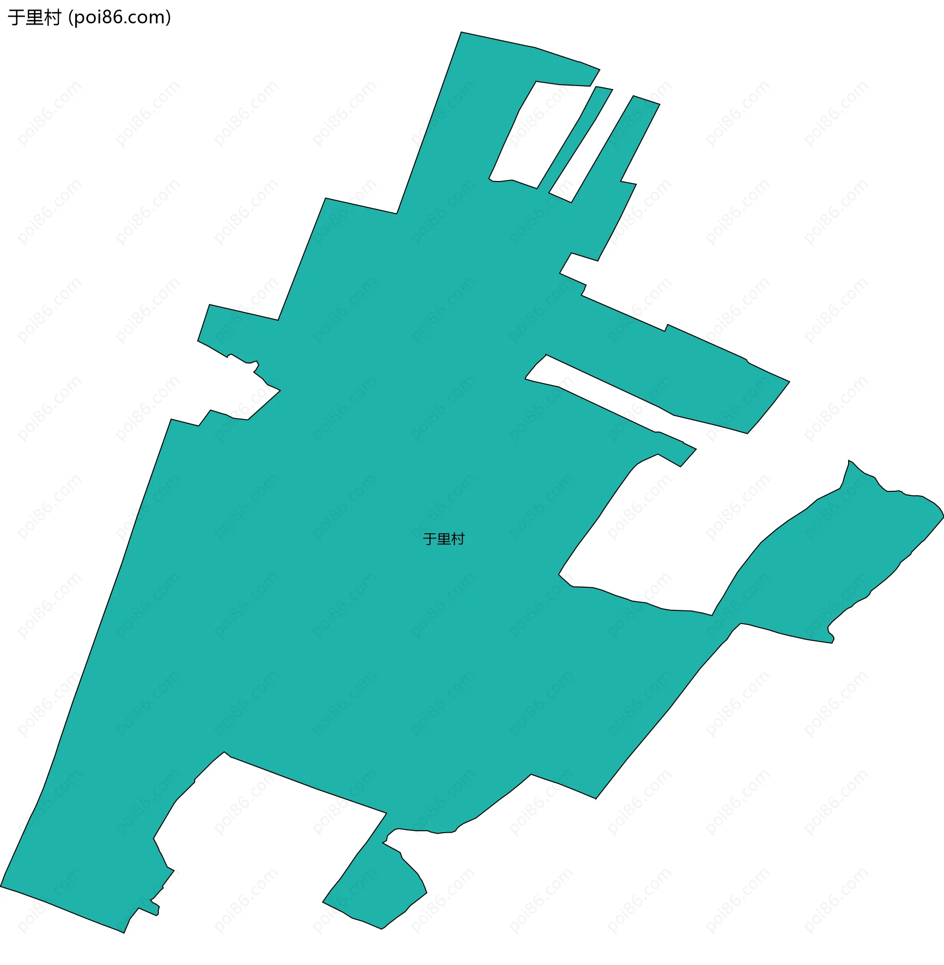 于里村边界地图