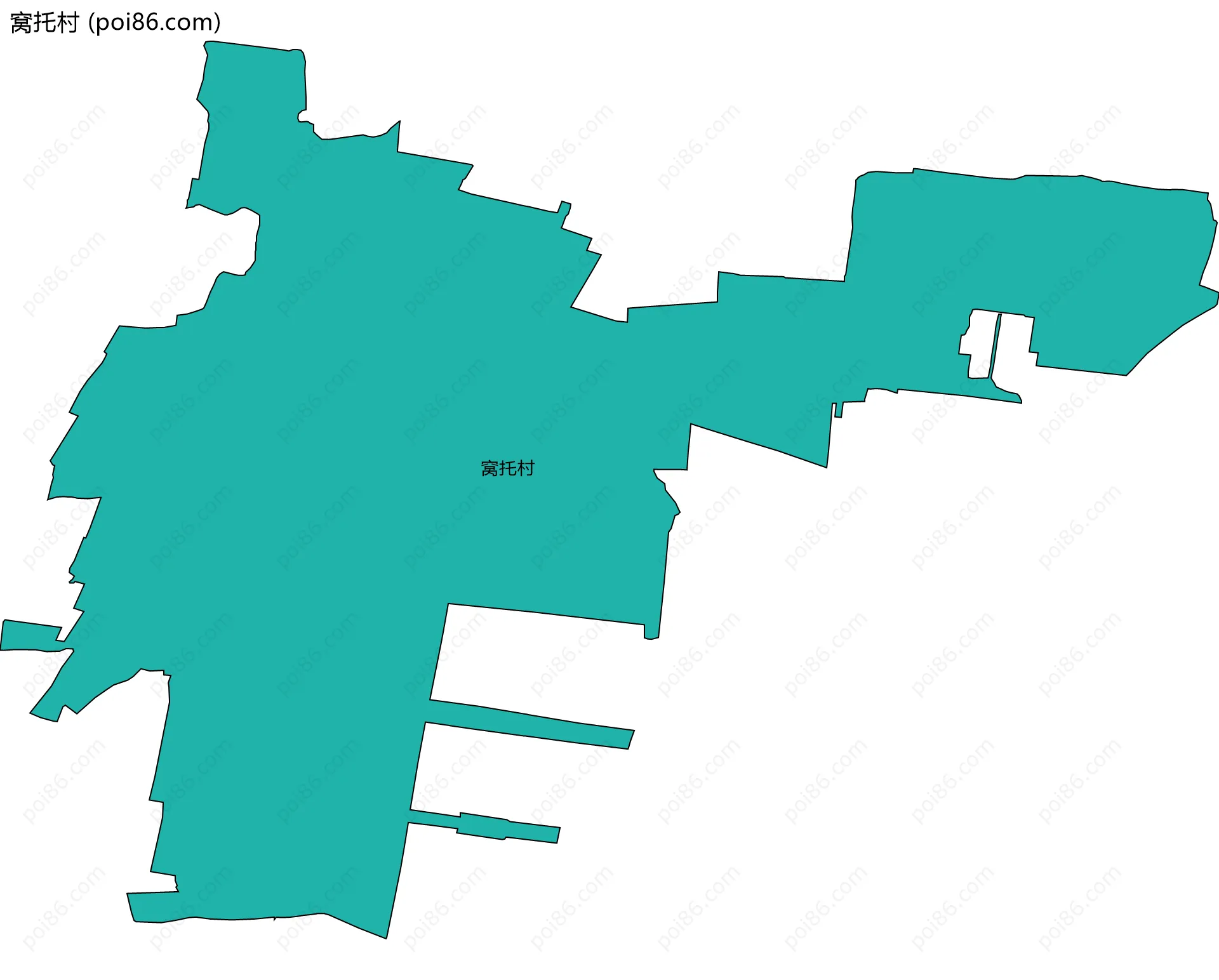 窝托村边界地图