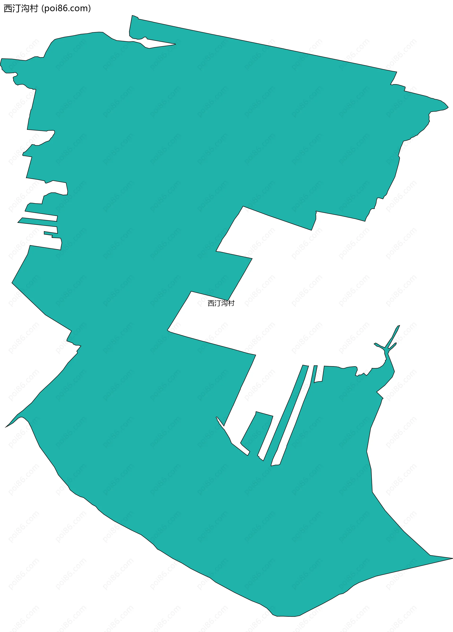 西汀沟村边界地图