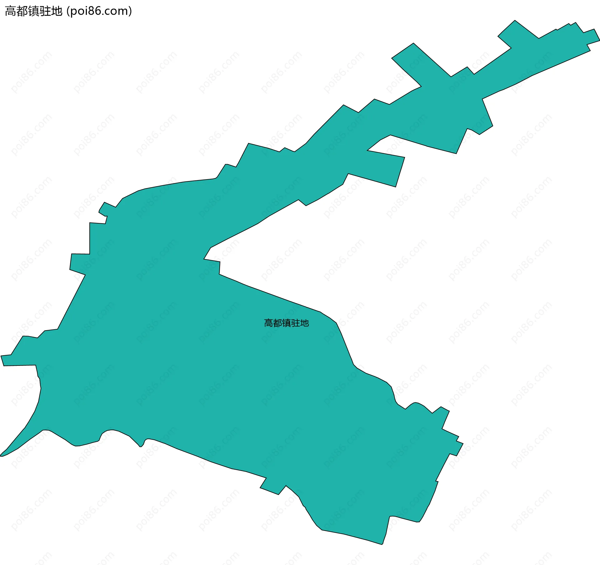 高都镇驻地边界地图