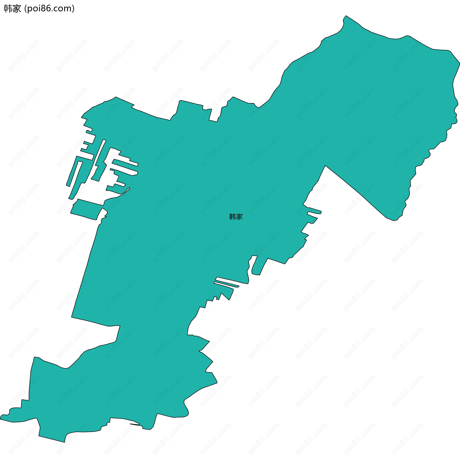 韩家边界地图