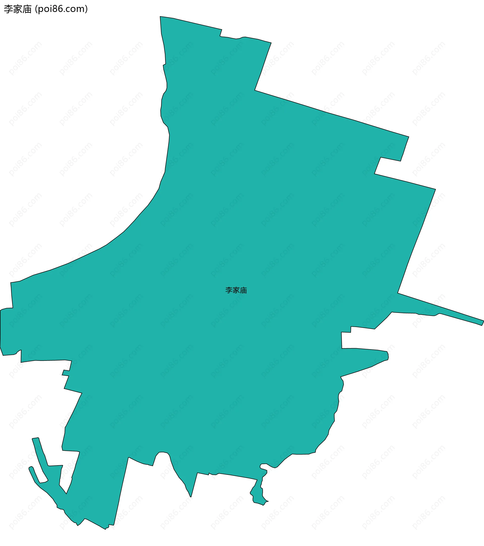 李家庙边界地图