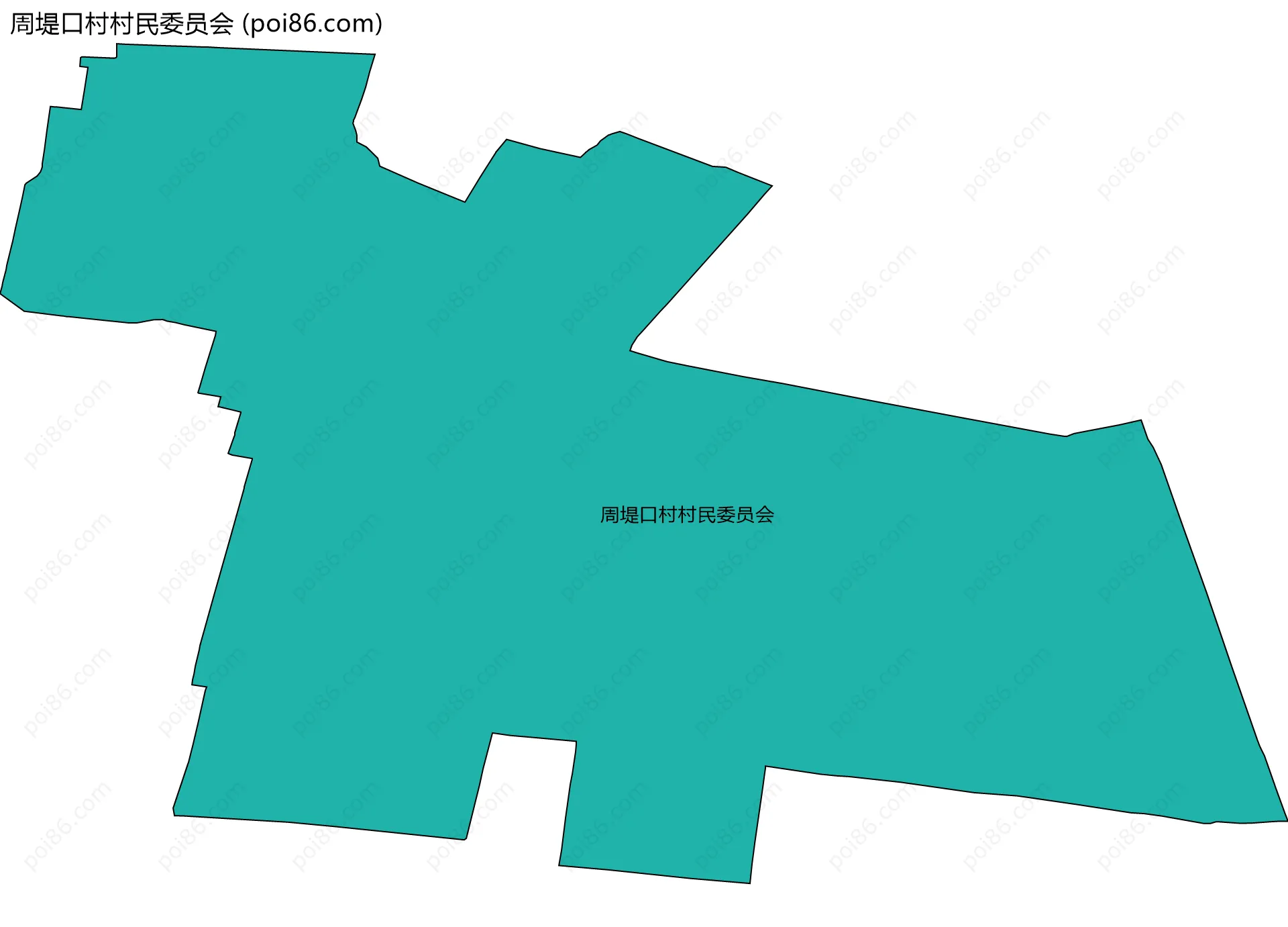 周堤口村村民委员会边界地图