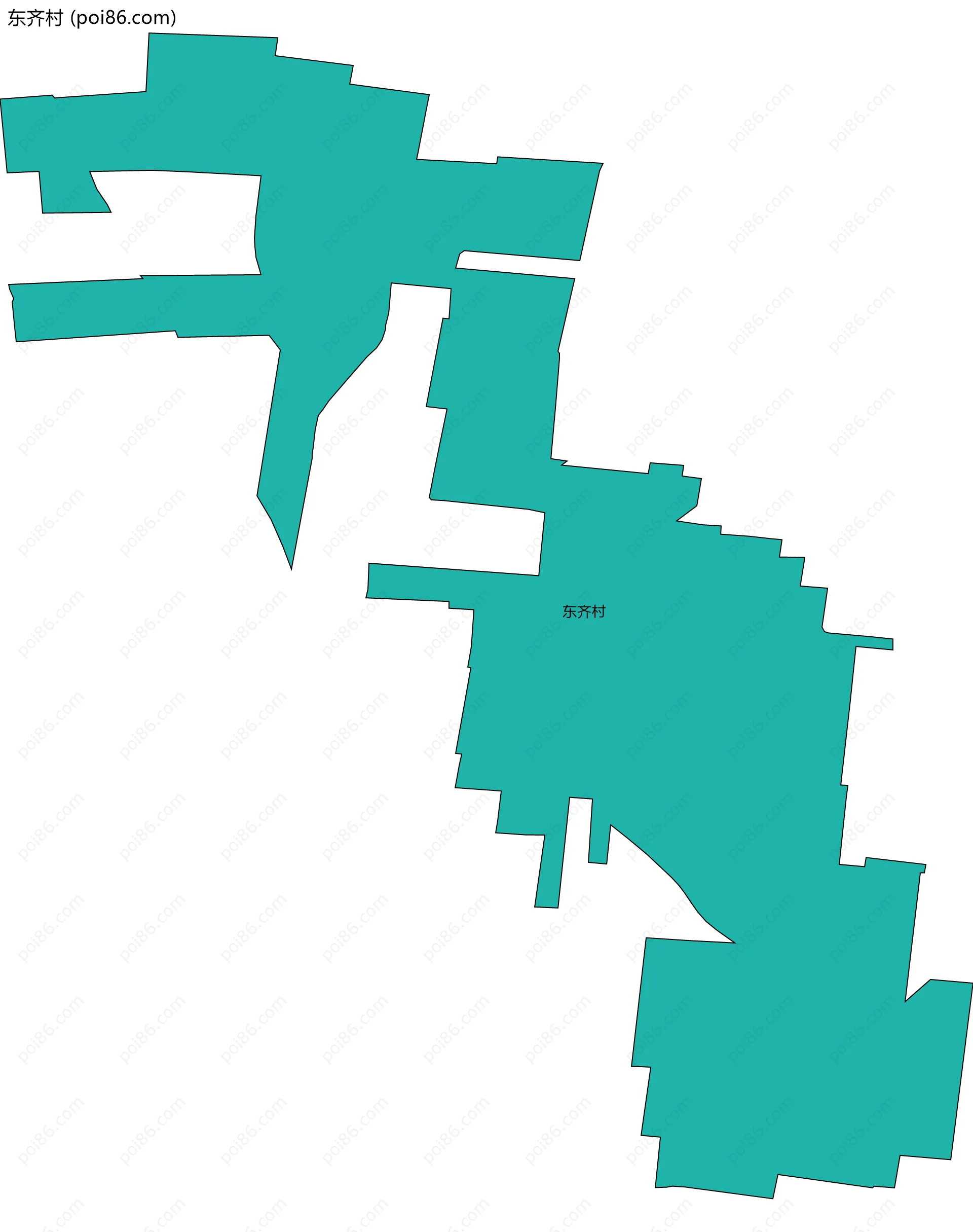 东齐村边界地图
